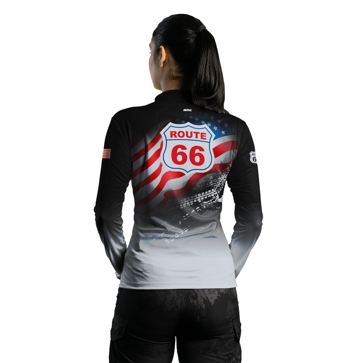 Camisa Motociclista BRK U.S Route 66 Estrada com UV50 +