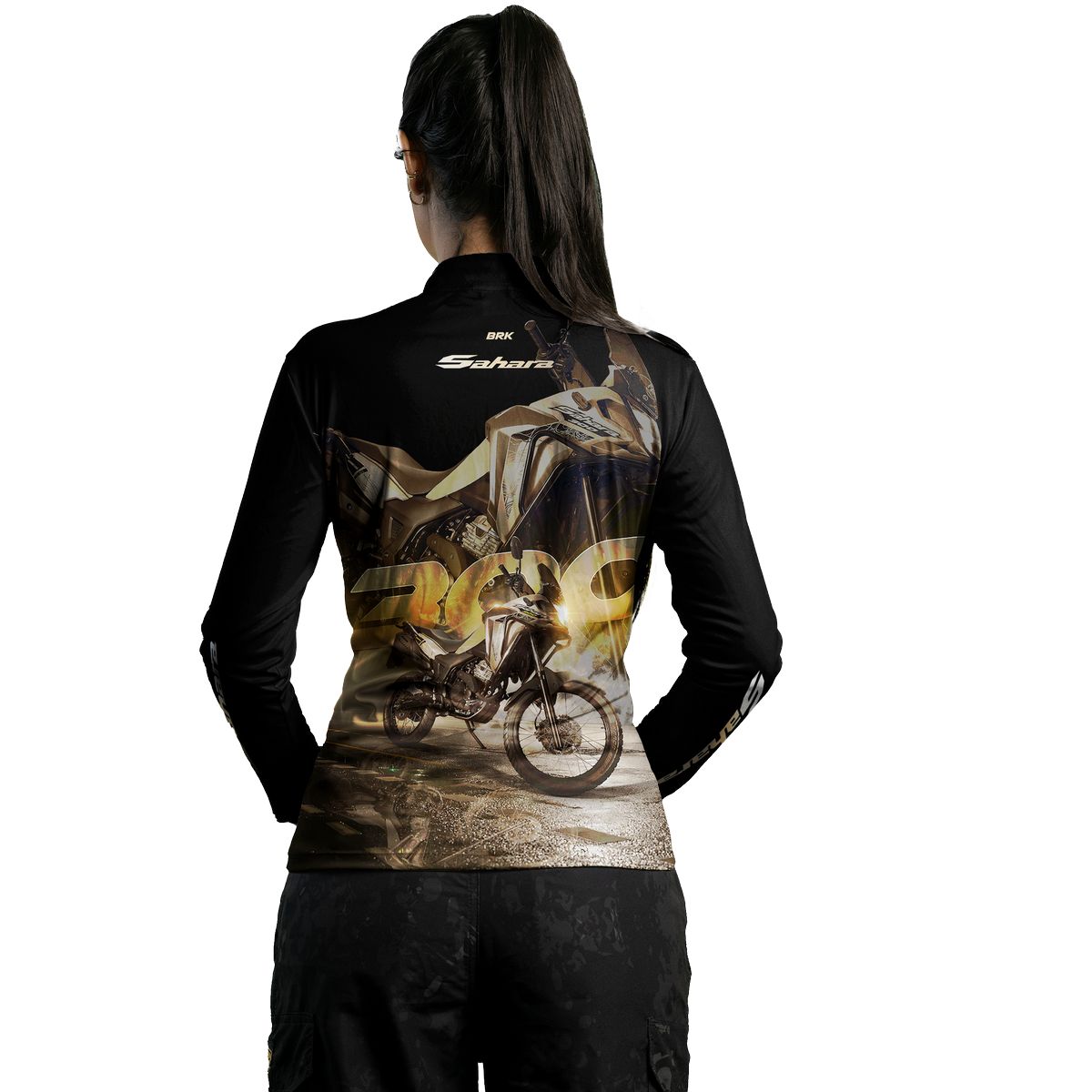 Camisa de Motociclismo Feminina Brk XRE 300 SAHARA com Proteção UV50+
