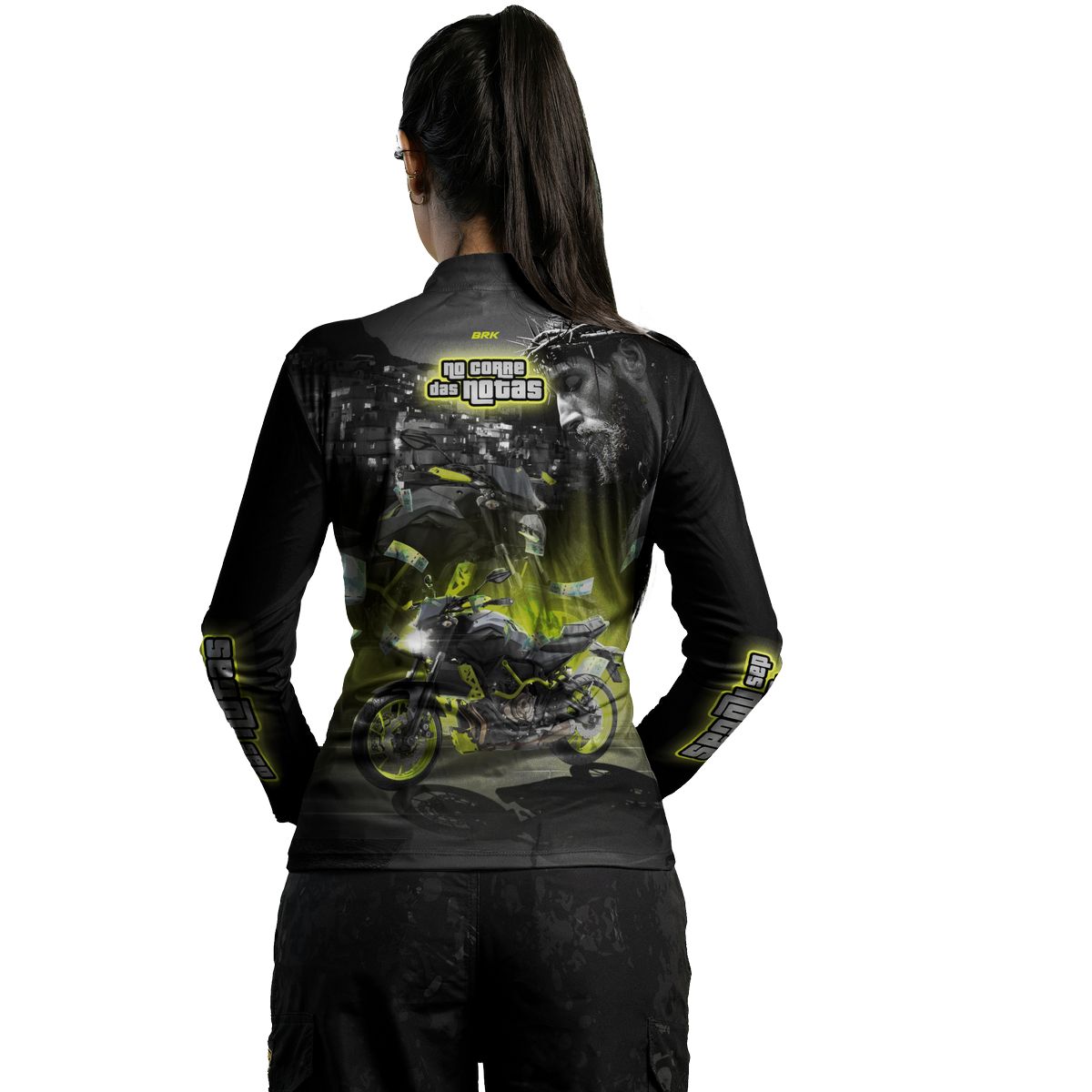 Camisa de Motociclismo Feminina Brk MT03 No Corre das Notas com Proteção UV50+
