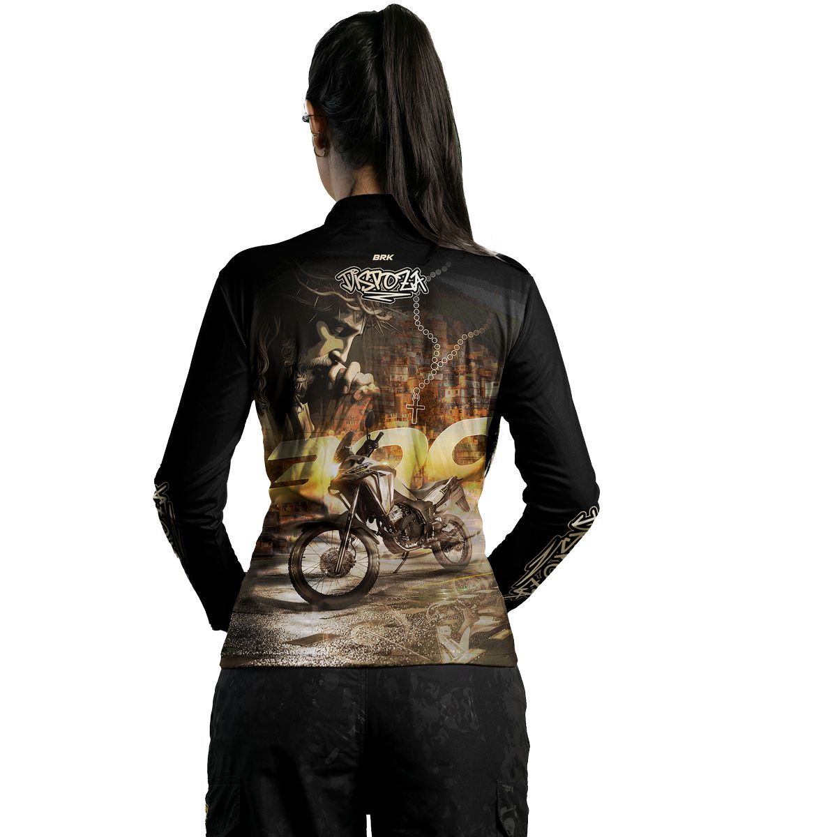 Camisa de Motociclismo Feminina Brk Sahara Adventure Proteção UV50+