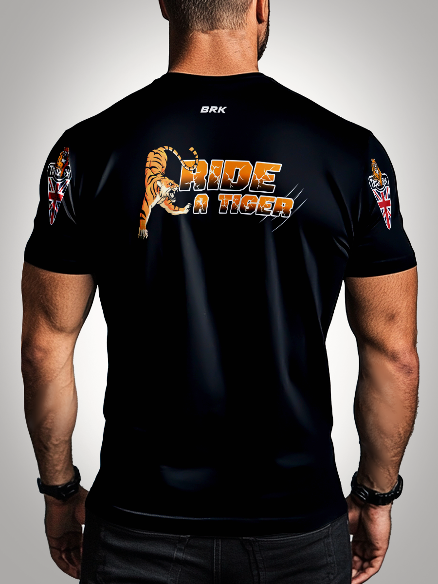 Camiseta Motociclismo Brk Casual Triumph Ride a Tiger com Proteção Solar UV50+