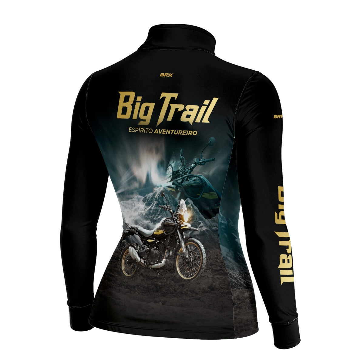 Camisa de Motociclismo Feminina Brk Preta Moto Himalayan com Proteção Solar UV50+