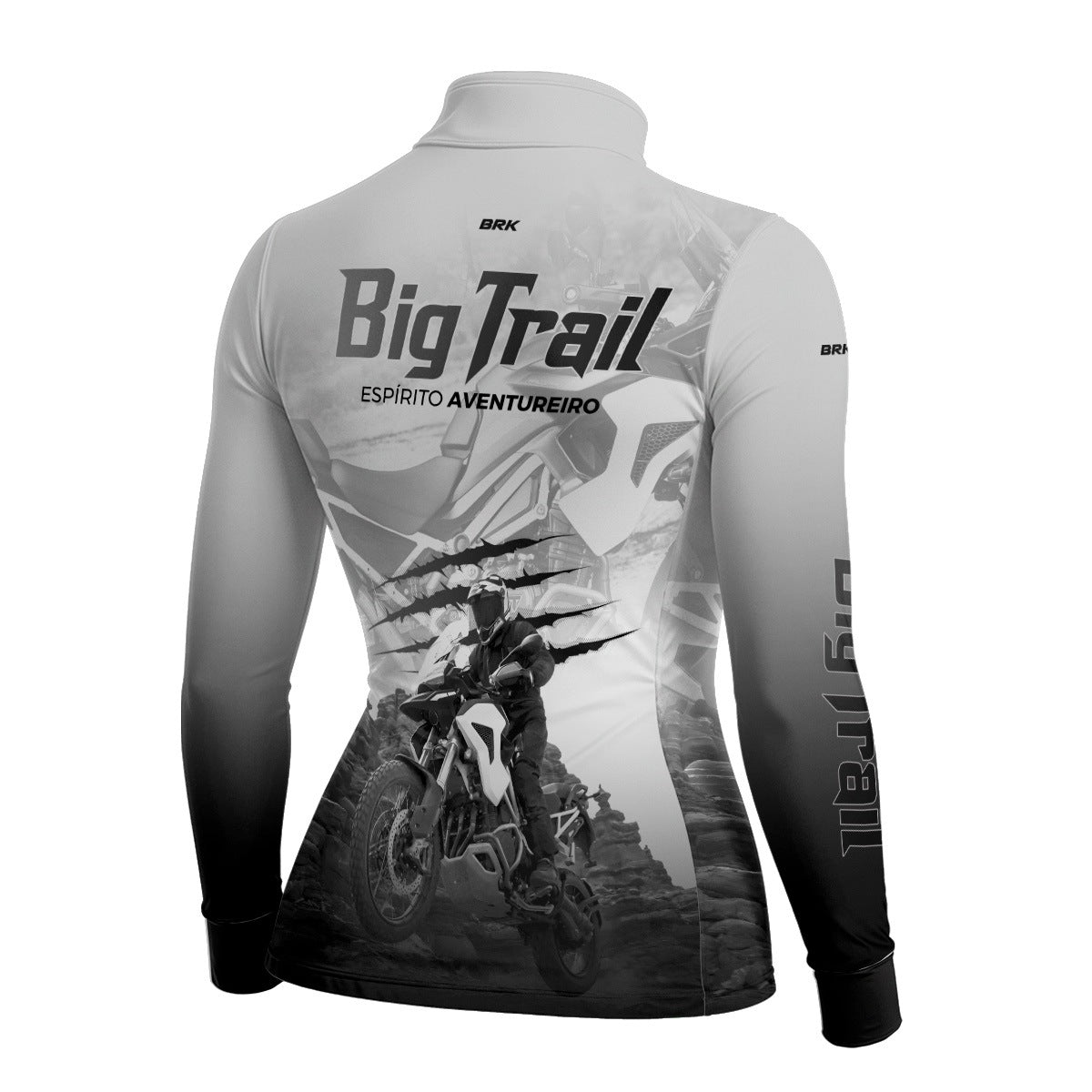 Camisa de Motociclismo Feminina Brk Tiger 1200 Rally Pro Branca com Proteção Solar UV50+