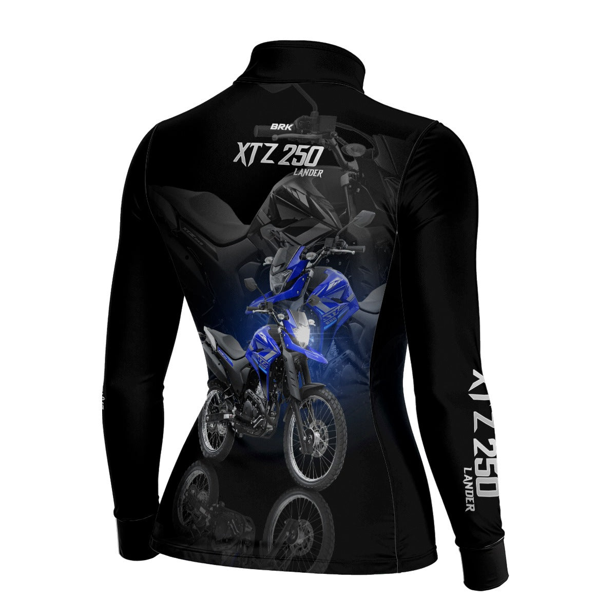 Camisa de Motociclismo Feminina Brk XTZ 250 Azul com Proteção UV50+