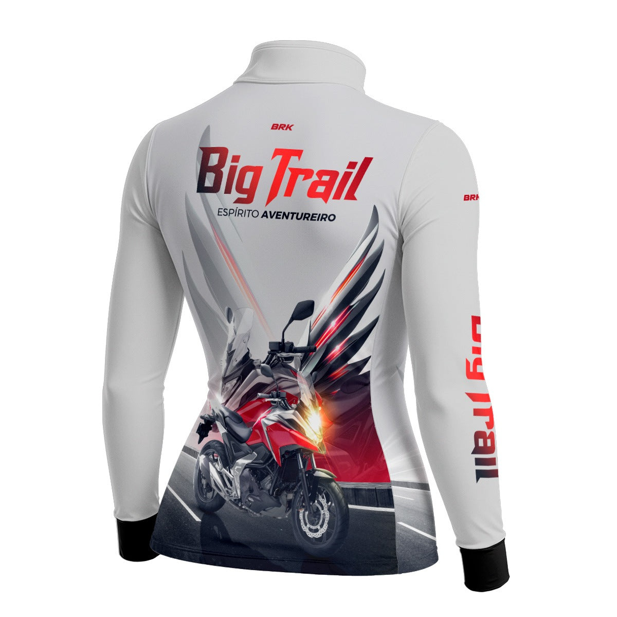 Camisa de Motociclismo Feminina Brk NC 750X Branca com Proteção Solar UV50+