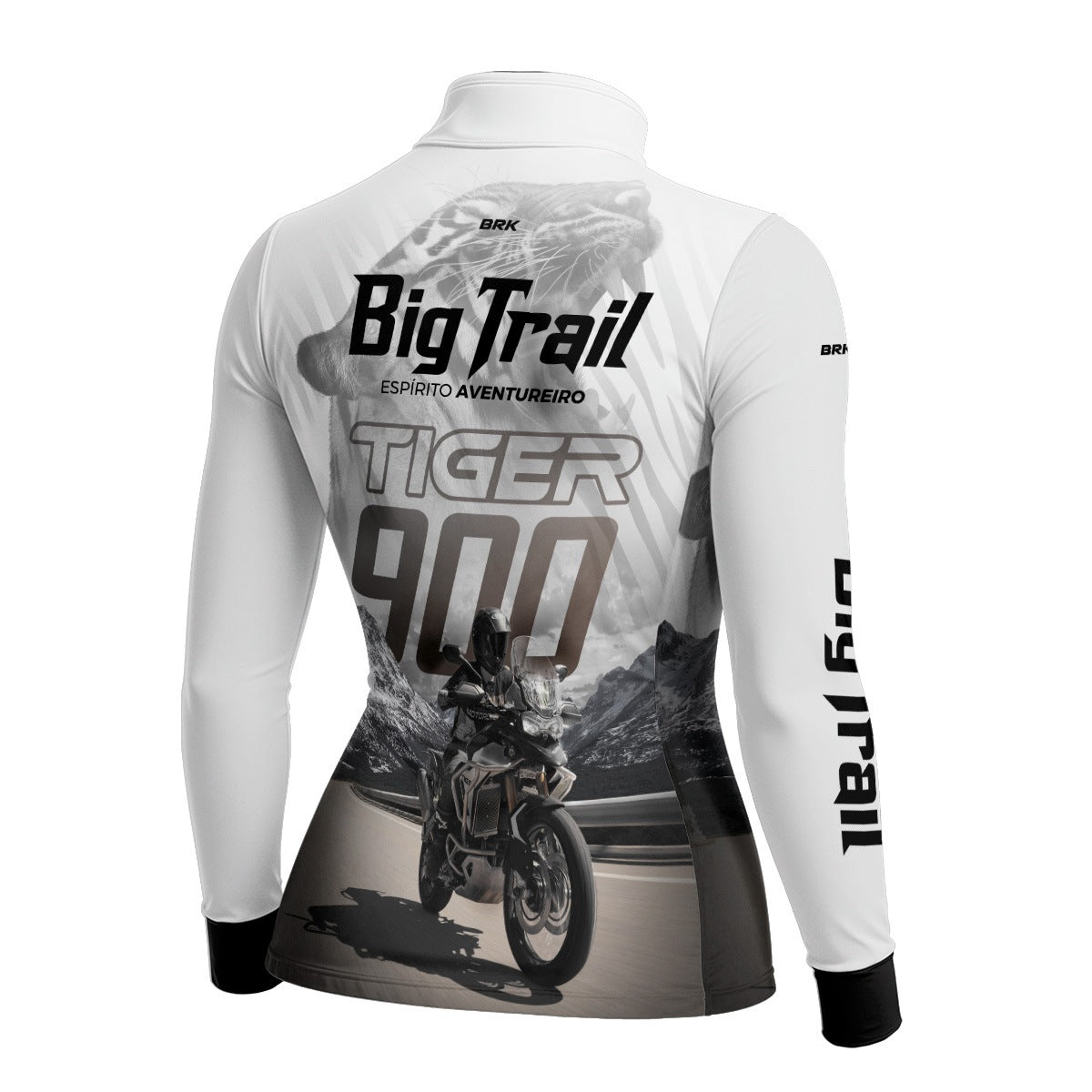 Camisa Feminina Motociclismo Brk Tiger 900 Rally Pro Branca com Proteção Solar UV50+
