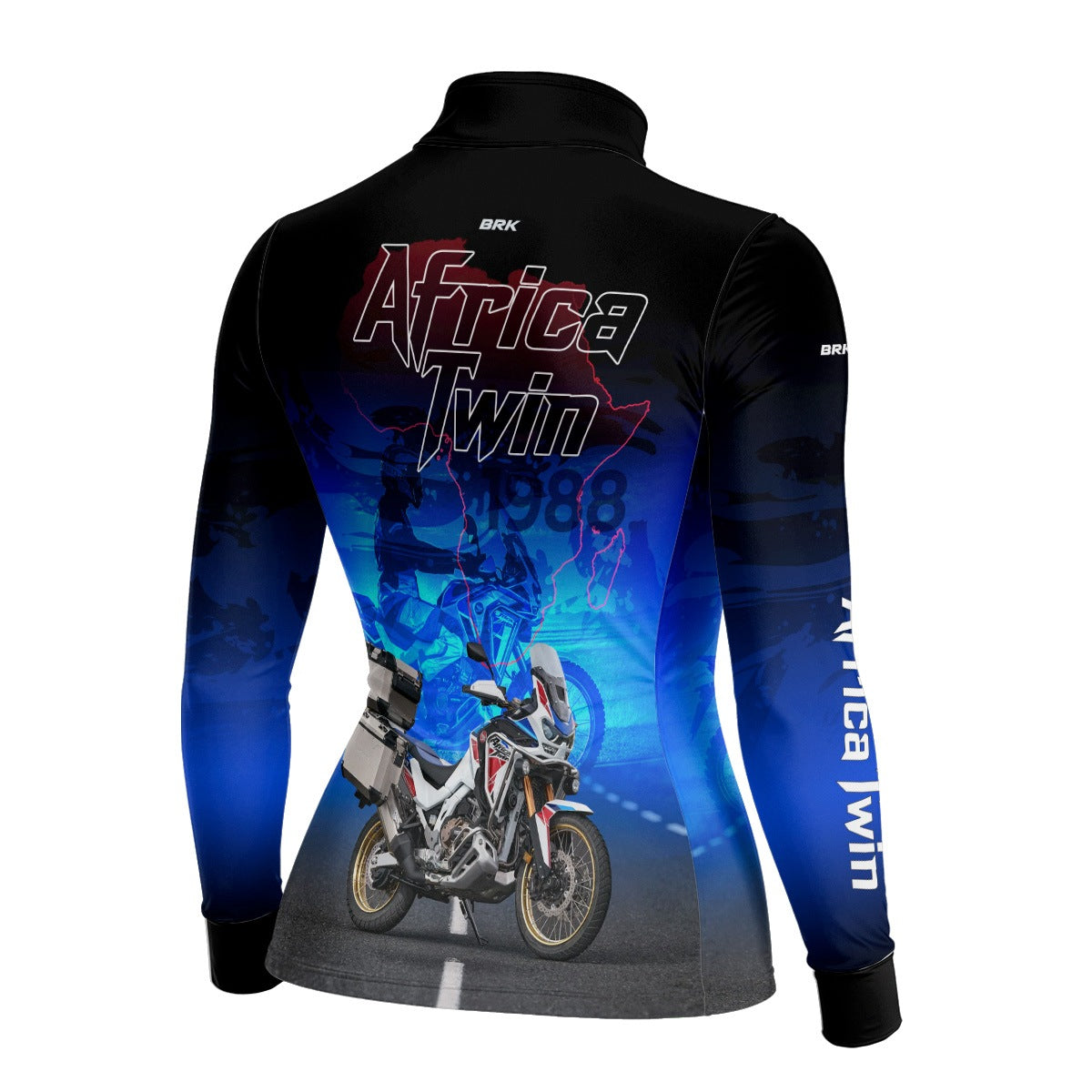 Camisa Feminina Motociclismo Brk Africa Twin Azul com Proteção Solar UV50+