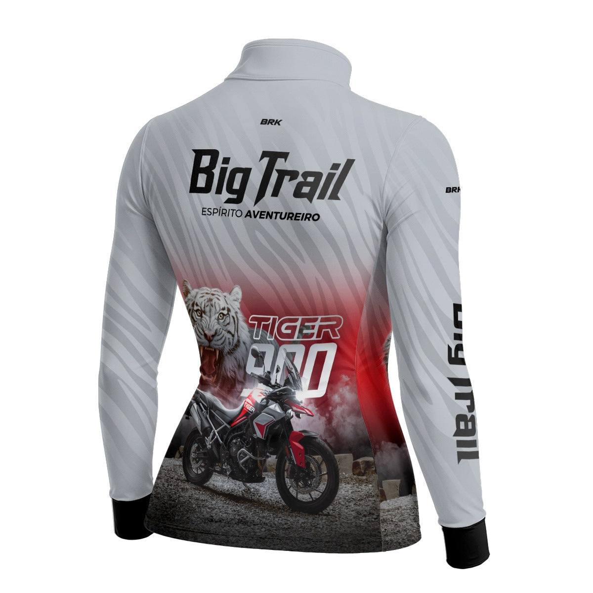 Camisa de Motociclismo Feminina Brk Tiger 900 Branca com Proteção Solar UV50+