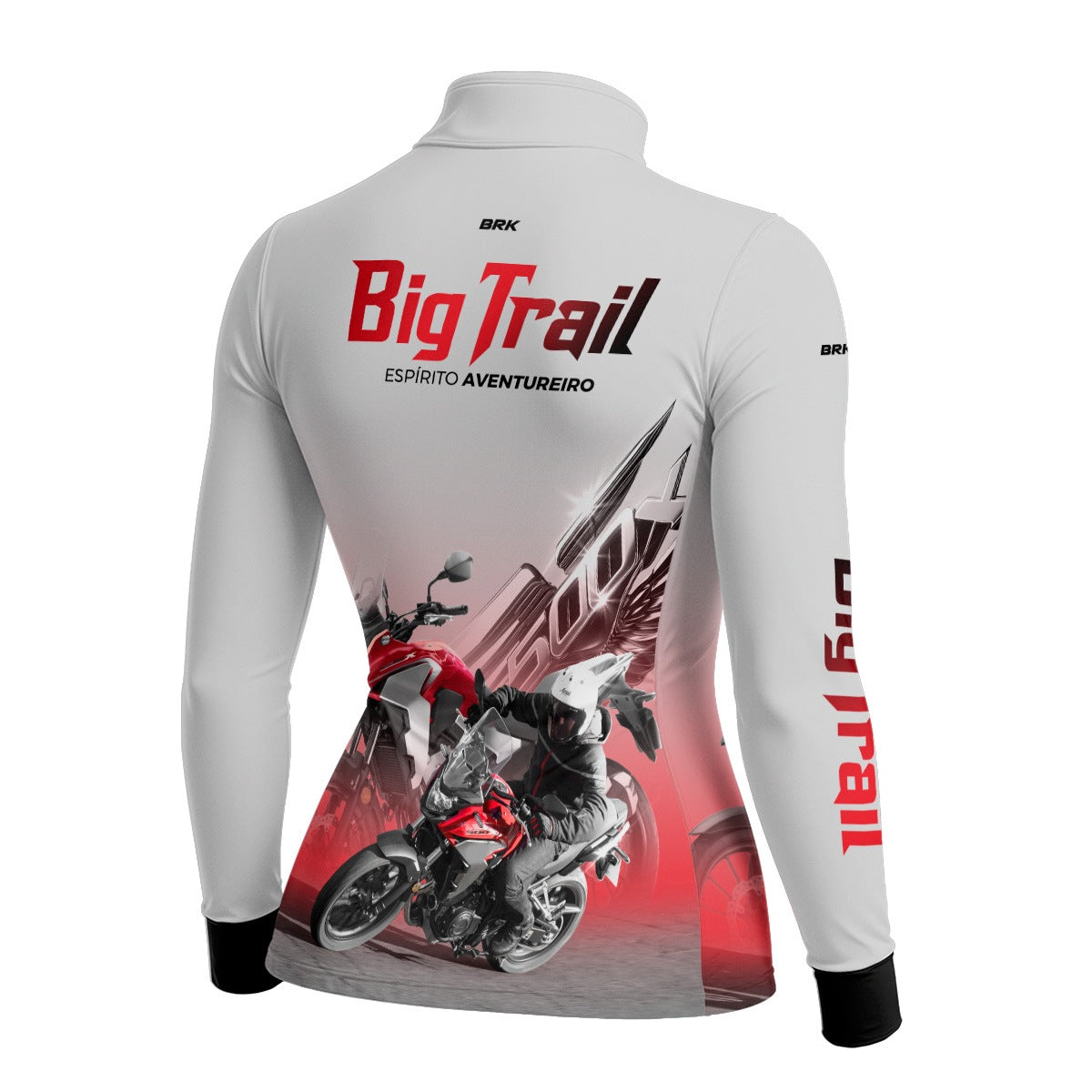 Camisa de Motociclismo Feminina Brk CB 500X Branca com Proteção Solar UV50+