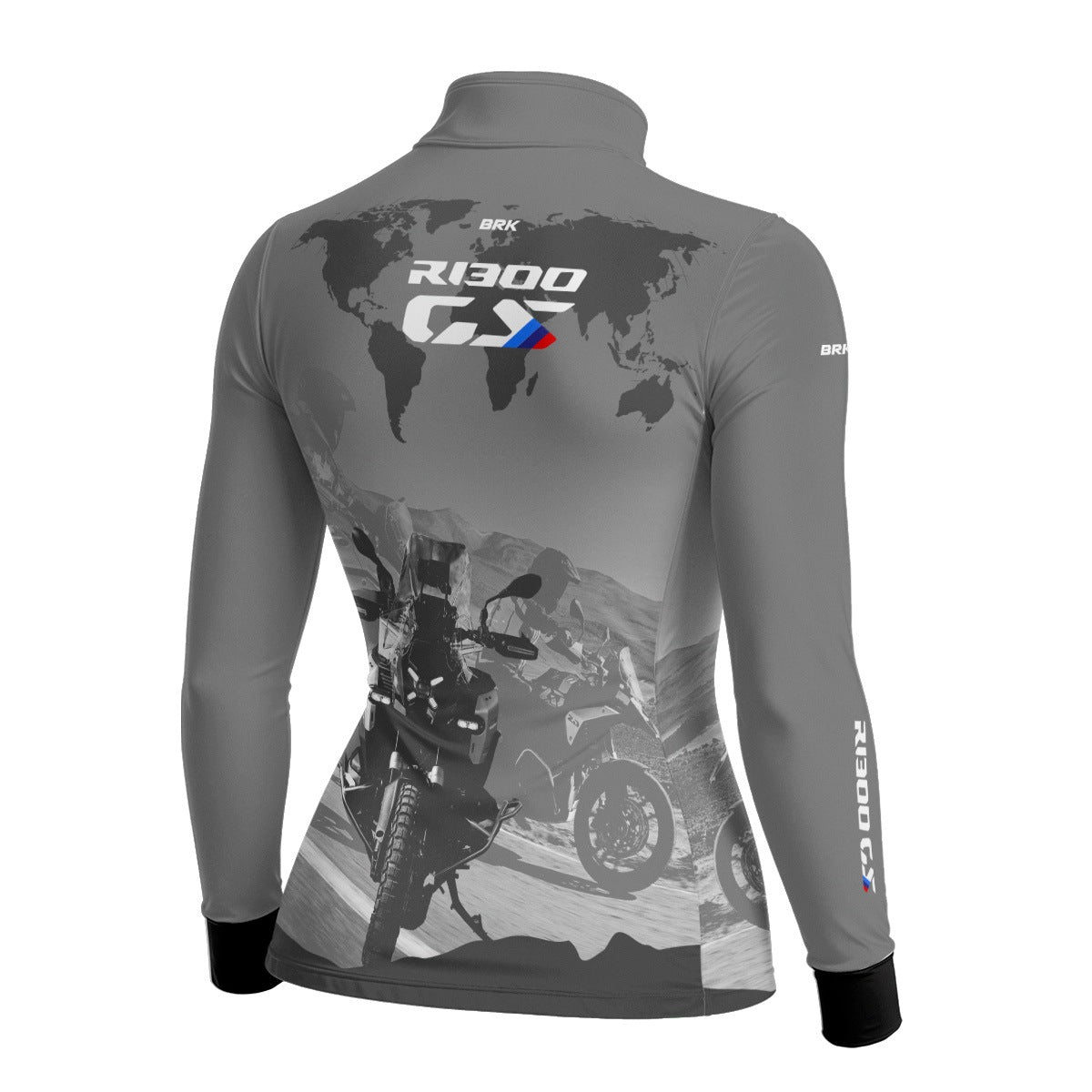 Camisa de Motociclismo Feminina Brk GS R1300 Mapa Mundi com Proteção UV50+