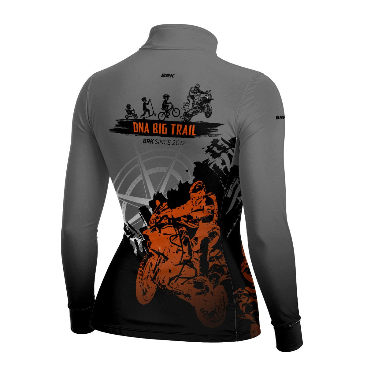 Camisa de Motociclismo Feminina Brk Evolução Big Trail Escura com Proteção Solar UV50+