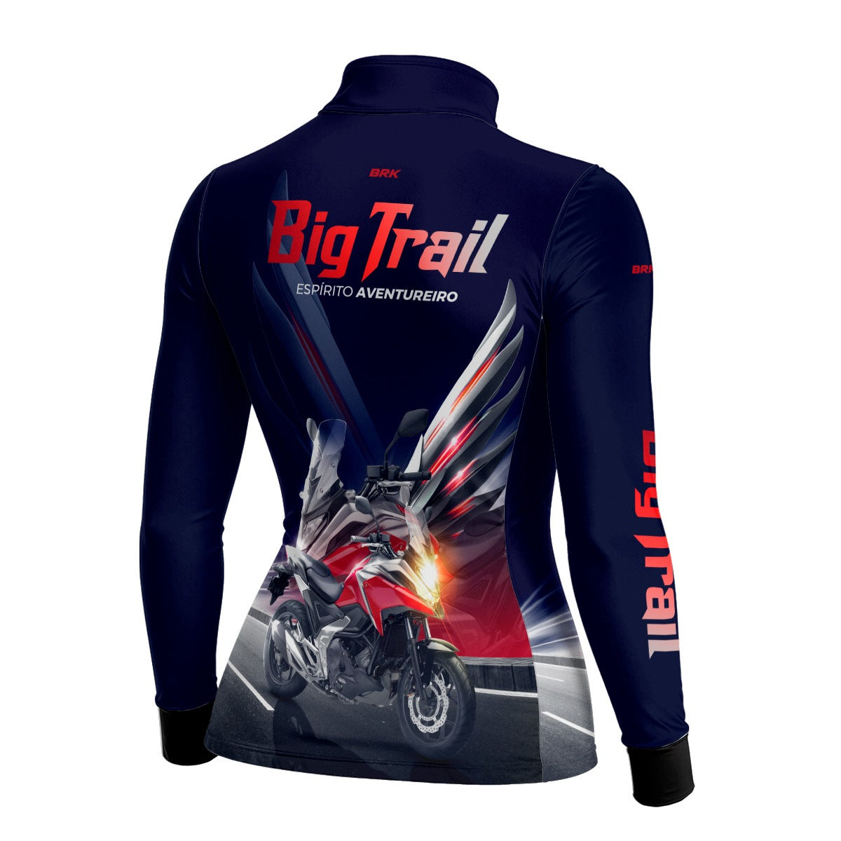 Camisa de Motociclismo Feminina Brk NC 750X Azul Escuro com Proteção Solar UV50+