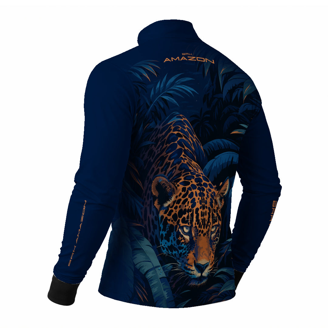 Camisa de Pesca Brk Amazon Onça Azul com Proteção UV50