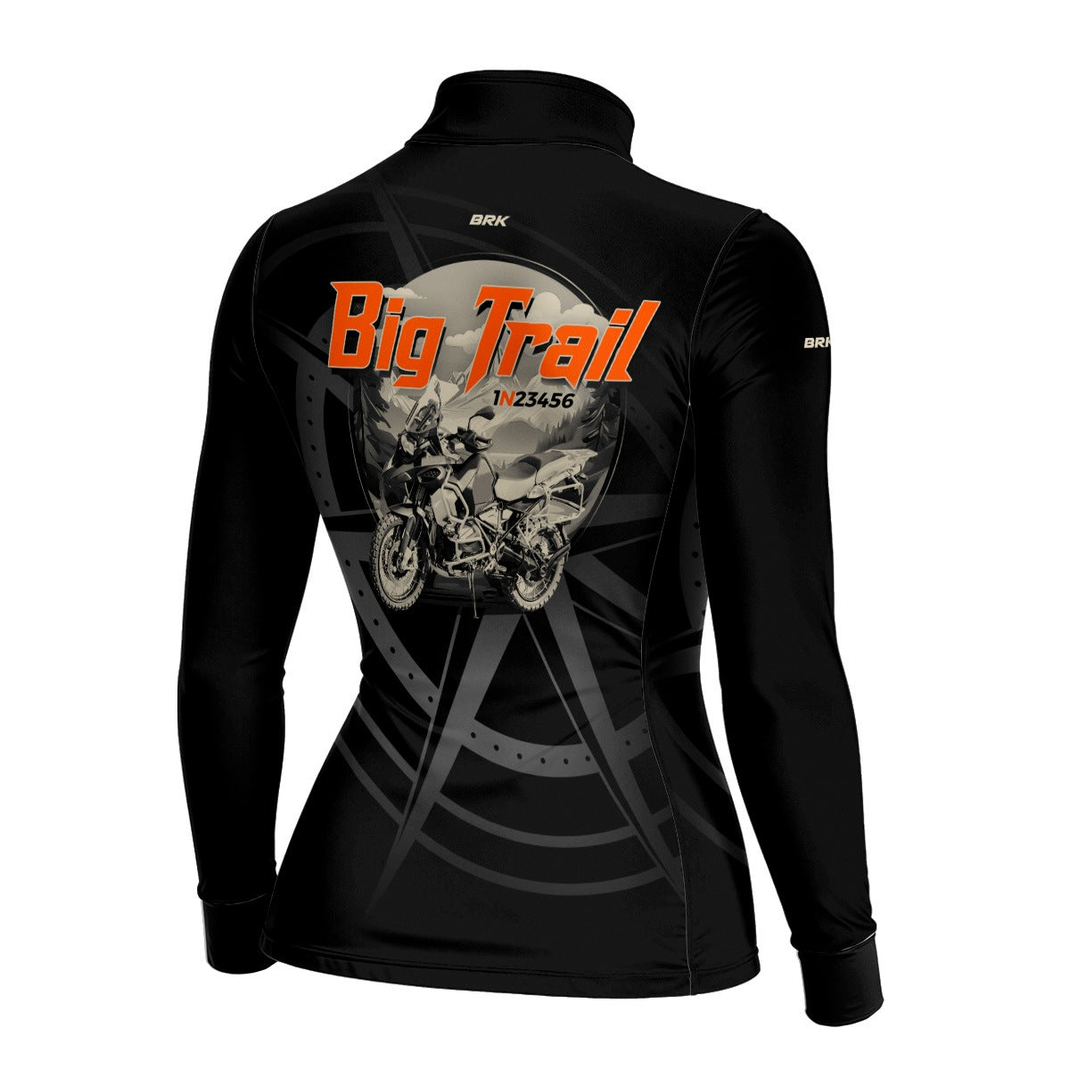 Camisa de Motociclismo Feminina Brk Big Trail Preta com Proteção UV50+