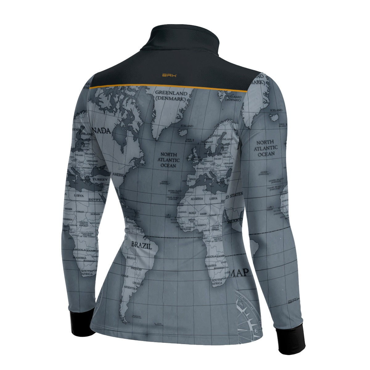 Camisa de Motociclismo Feminina Brk Mapa Mundi com Proteção UV50+