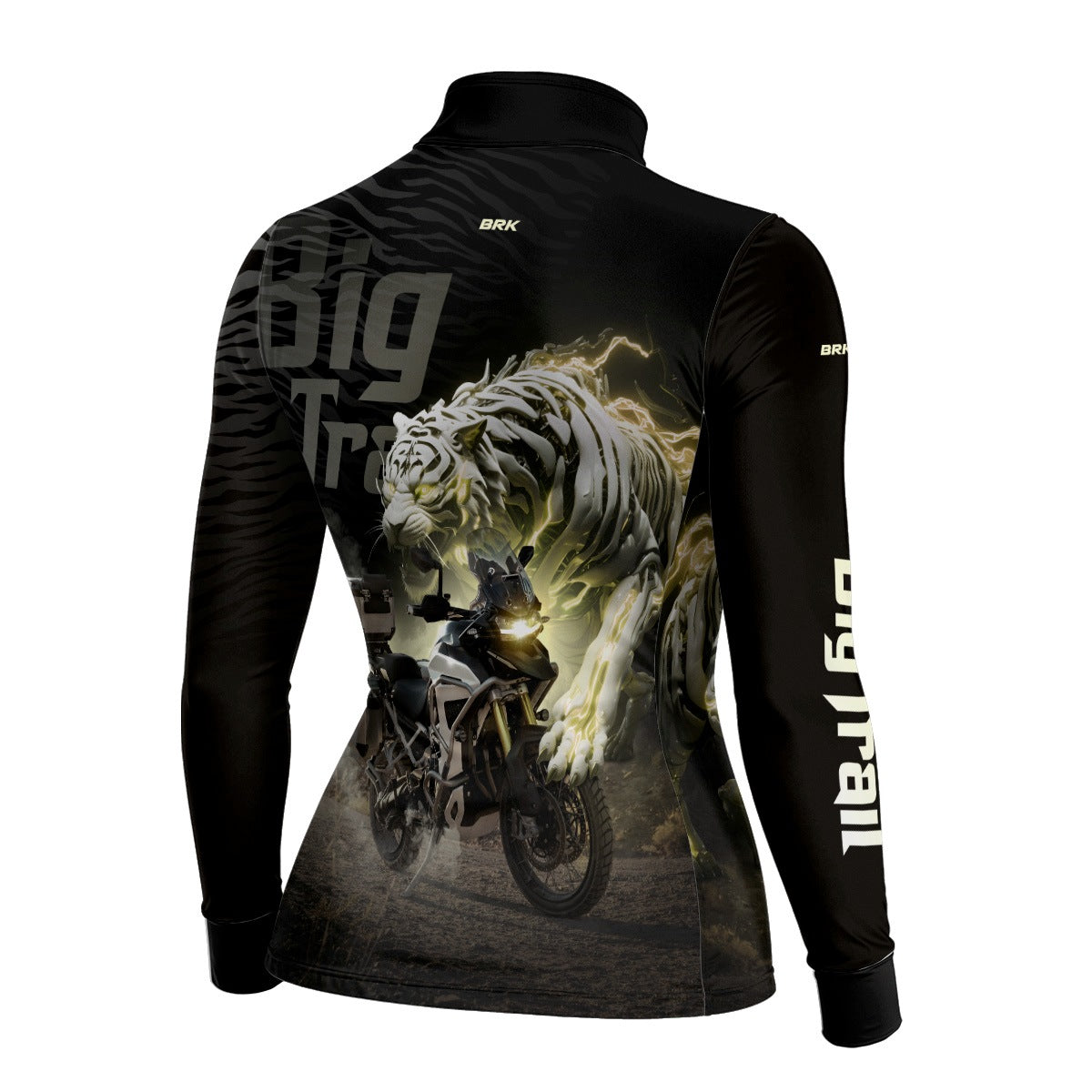 Camisa de Motociclismo Feminina Brk Tiger 1200 Rally Pro Preta com Proteção UV50+