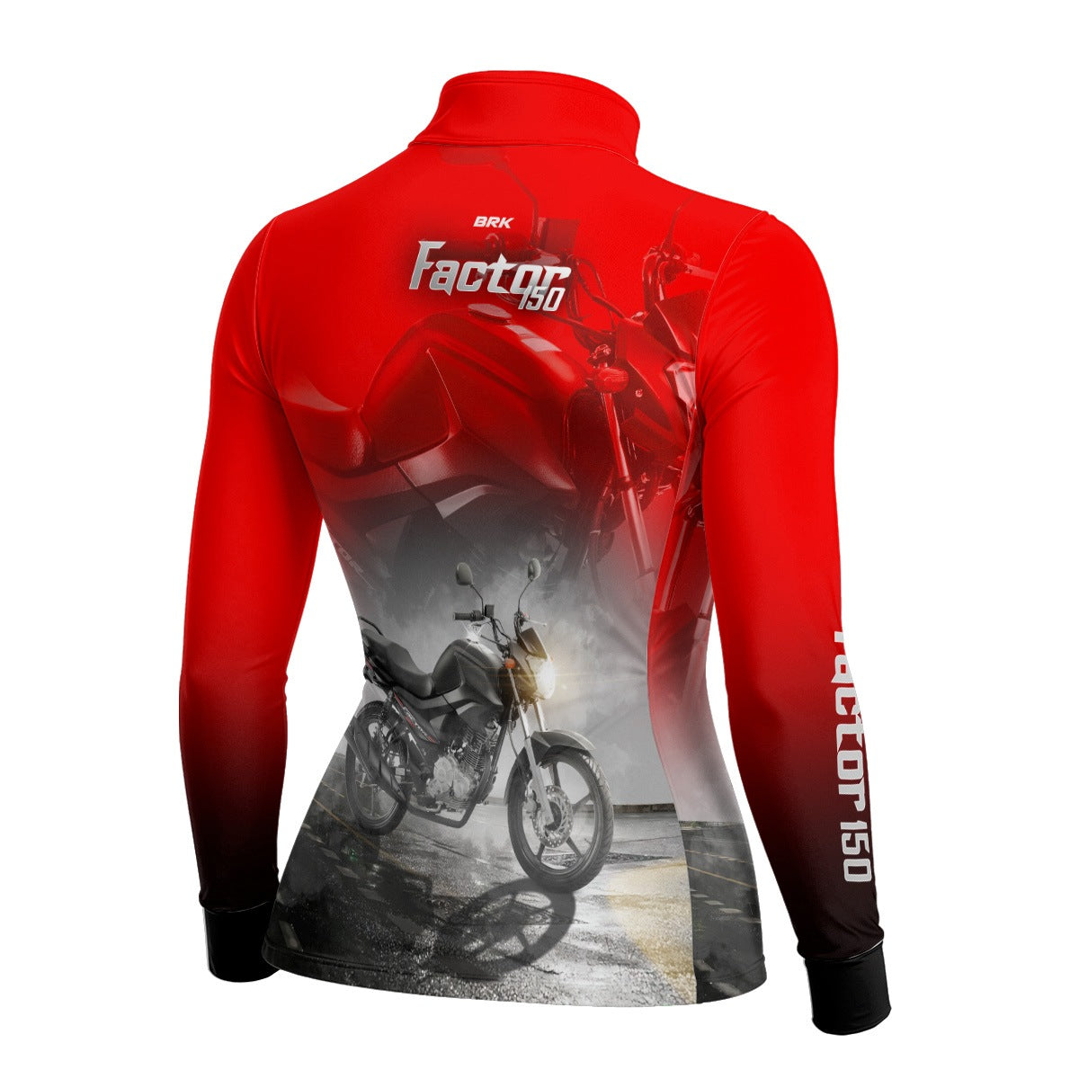 Camisa de Motociclismo Feminina Brk Factor 150 Vermelha Proteção UV50+