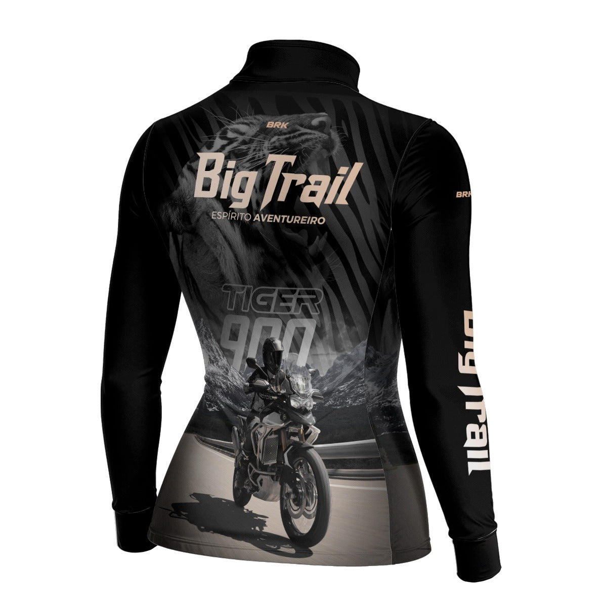 Camisa de Motociclismo Feminina Brk Tiger 900 Rally Pro Preta com Proteção UV50+