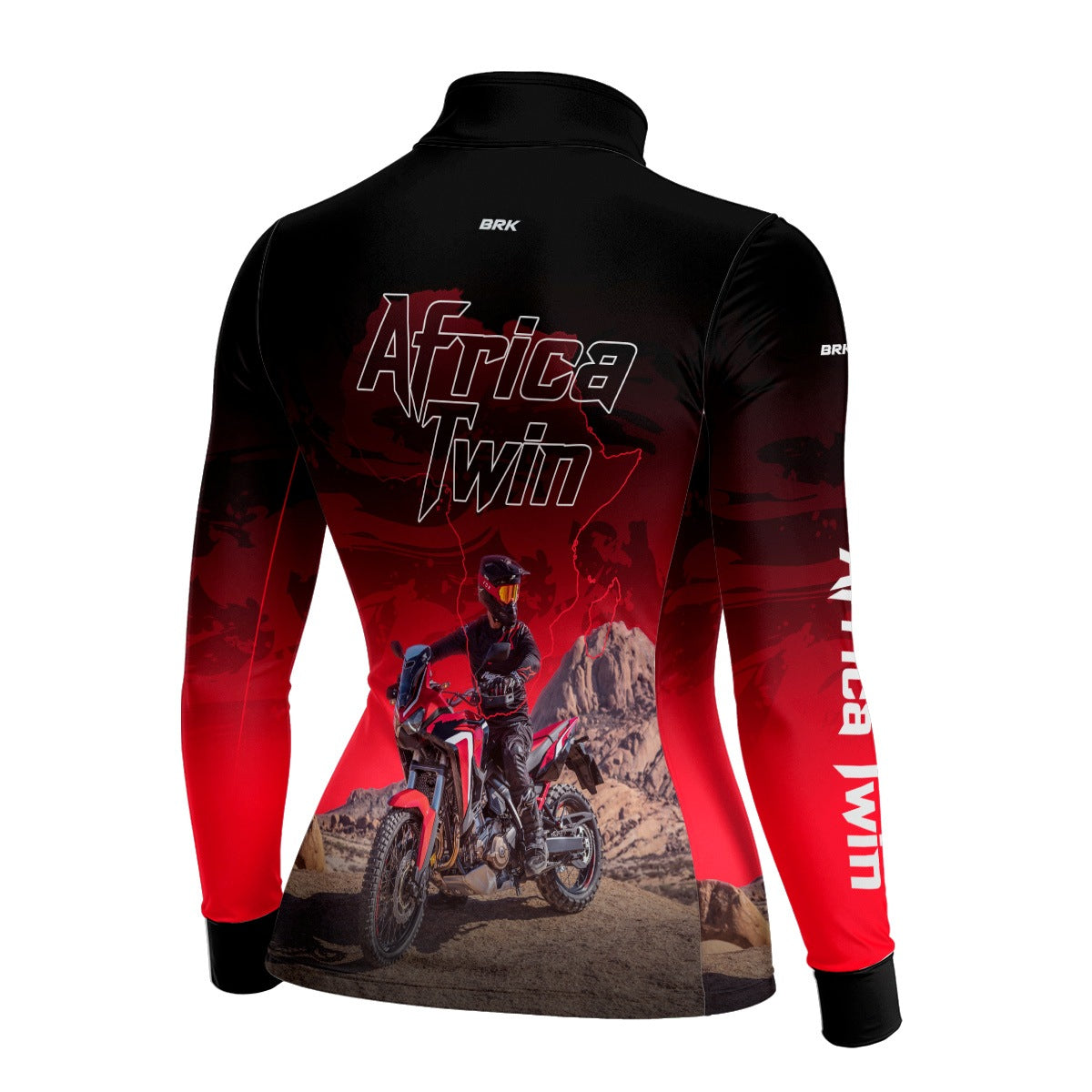 Camisa de Motociclismo Feminina Brk Africa Twin Vermelha com Proteção UV50+