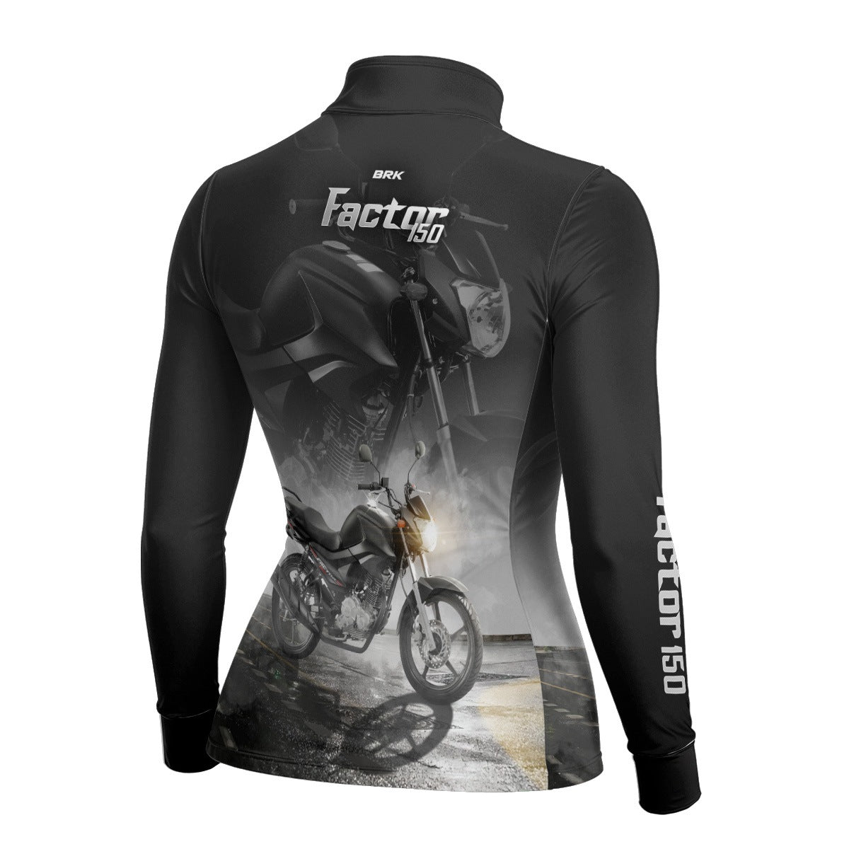 Camisa de Motociclismo Feminina Brk Factor 150 Preta com Proteção UV50+