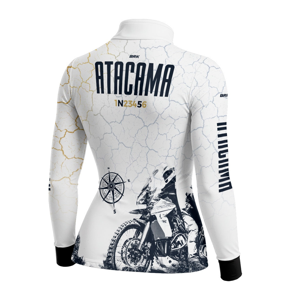 Camisa de Motociclismo Feminina Brk Branca Atacama Chile com Proteção Solar UV50+