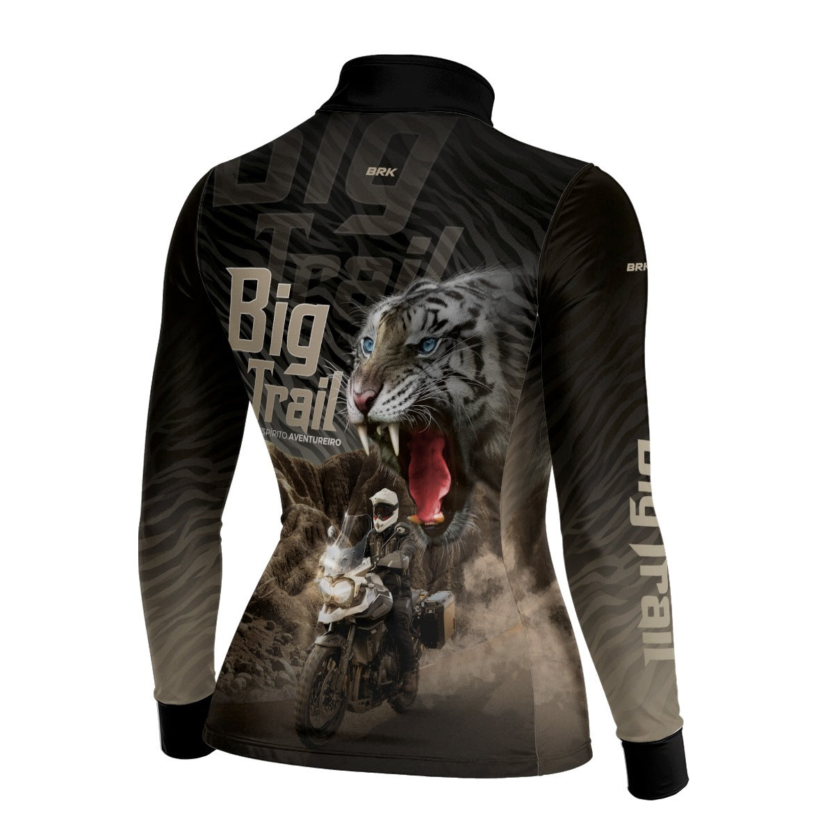 Camisa de Motociclismo Feminina Brk Tiger 1200 Preta com Proteção Solar UV50+
