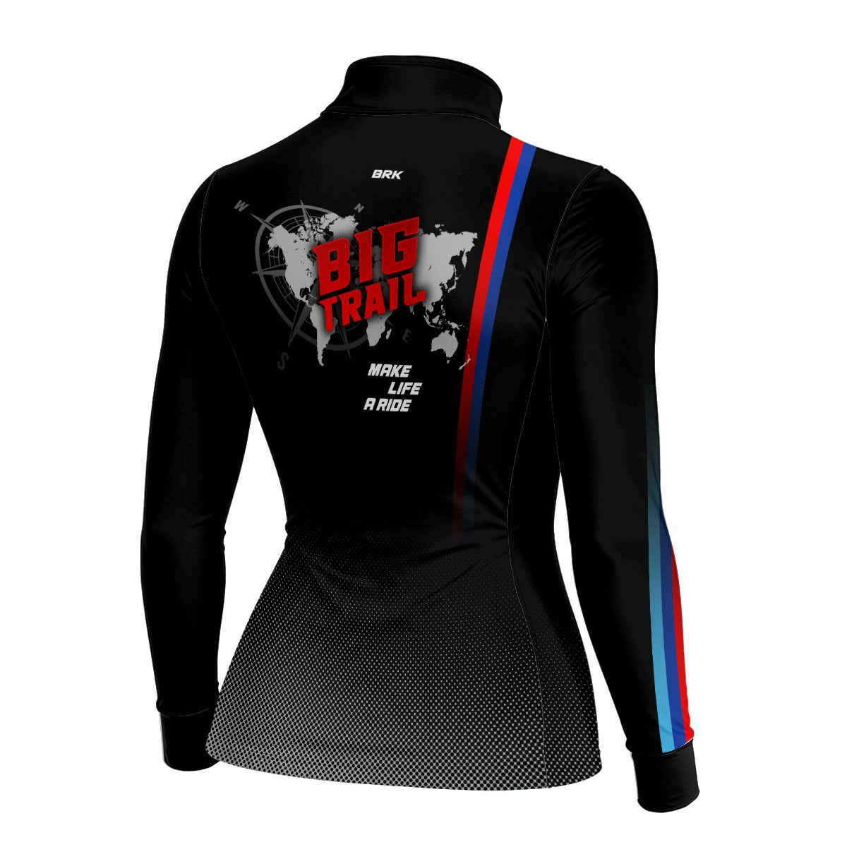 Camisa de Motociclismo Feminina Brk Big Trail Adventure Preta com Proteção Solar UV50+