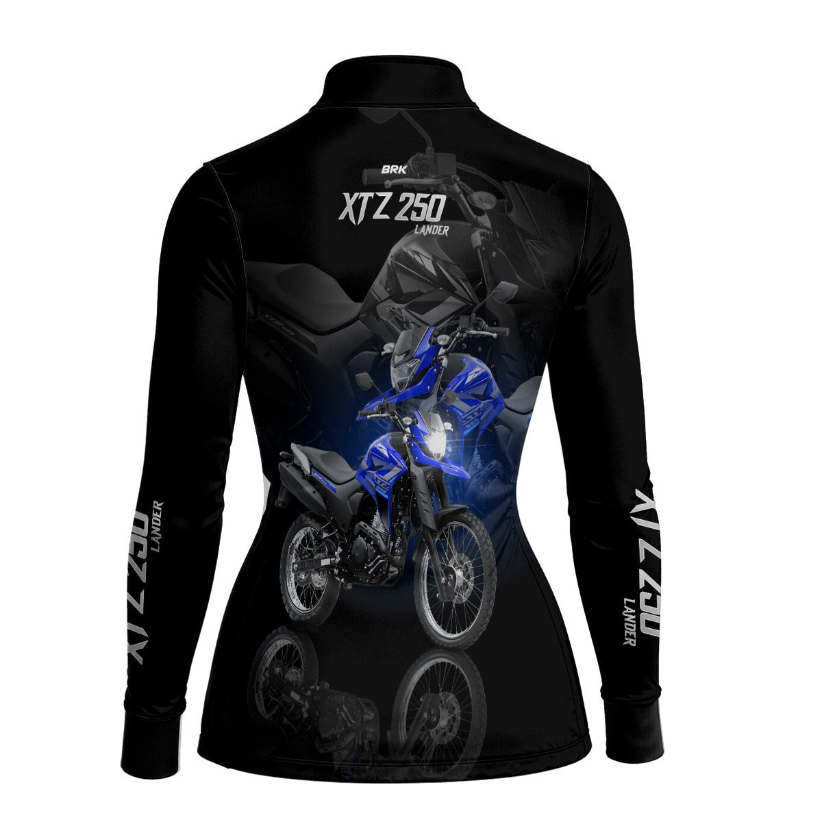 Camisa de Motociclismo Feminina Brk XTZ 250 Azul com Proteção UV50+
