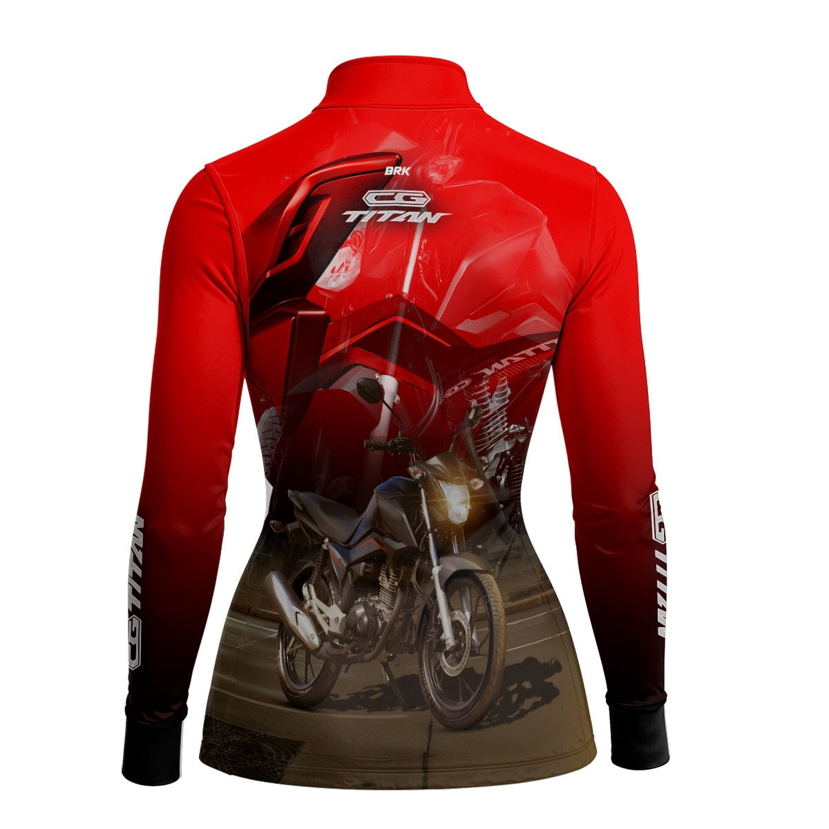 Camisa de Motociclismo Feminina Brk CB160 Titan Preta com Proteção UV50+
