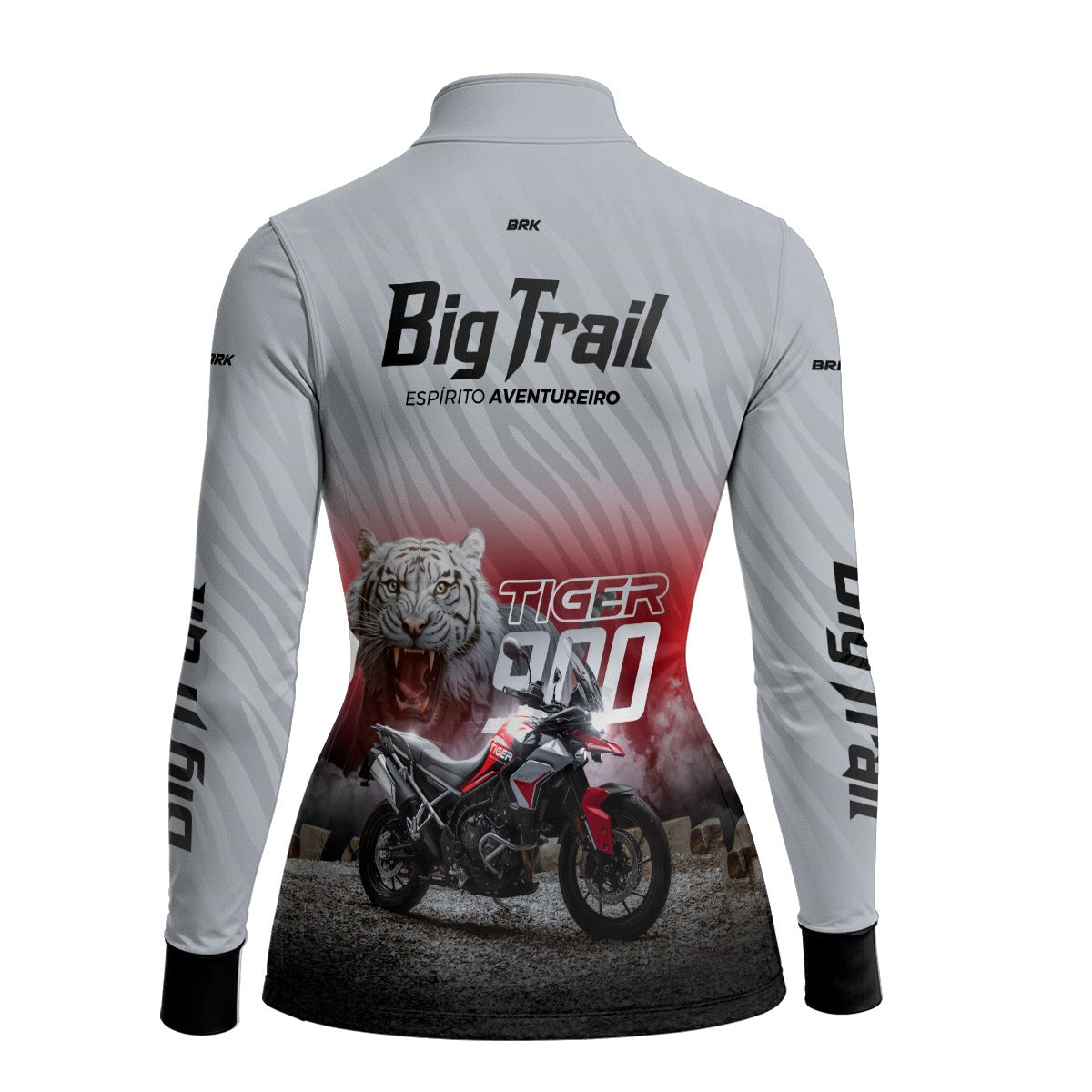 Camisa de Motociclismo Feminina Brk Tiger 900 Branca com Proteção Solar UV50+