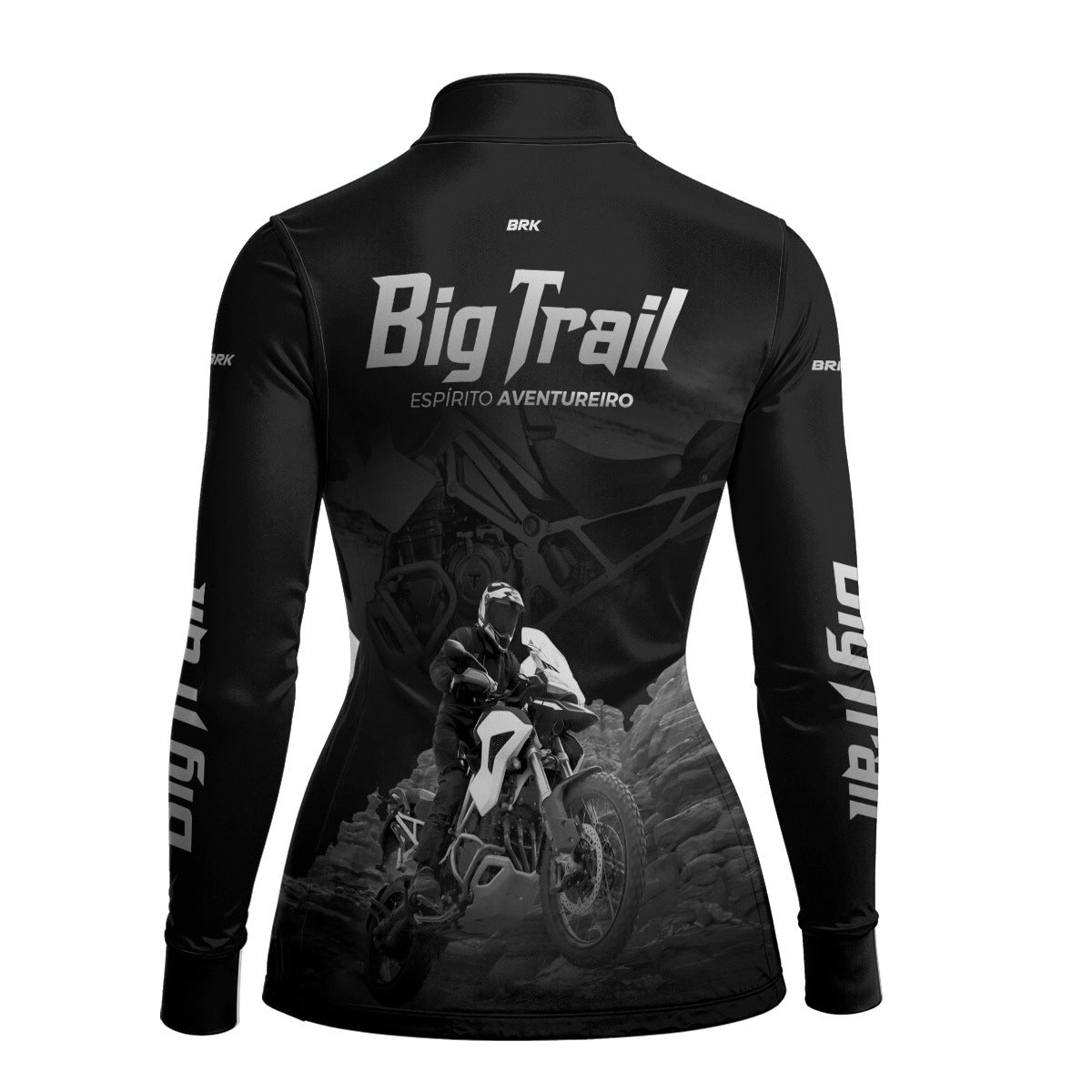 Camisa de Motociclismo Feminina Brk Tiger 1200 Rally Pro Preta com Proteção Solar UV50+