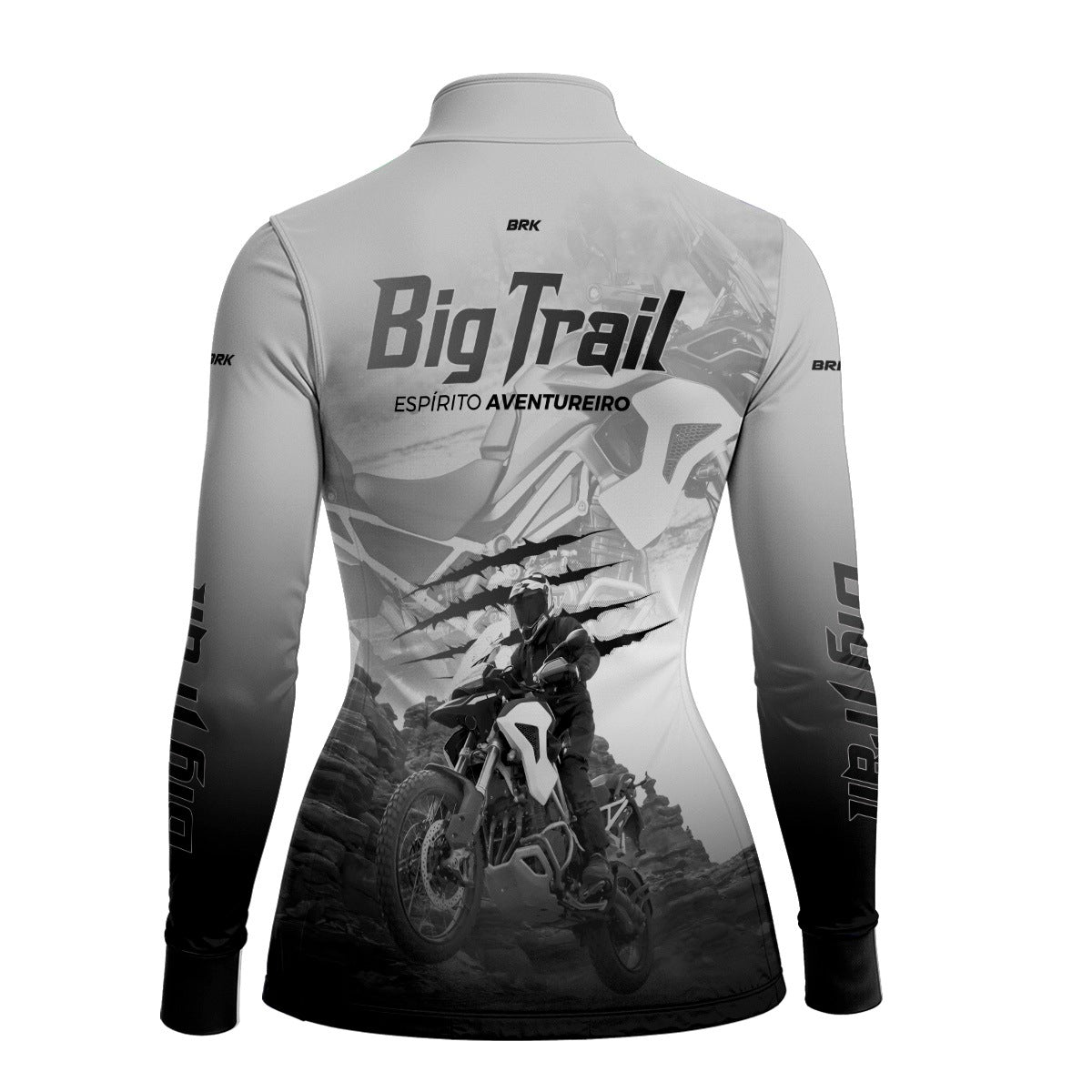 Camisa de Motociclismo Feminina Brk Tiger 1200 Rally Pro Branca com Proteção Solar UV50+