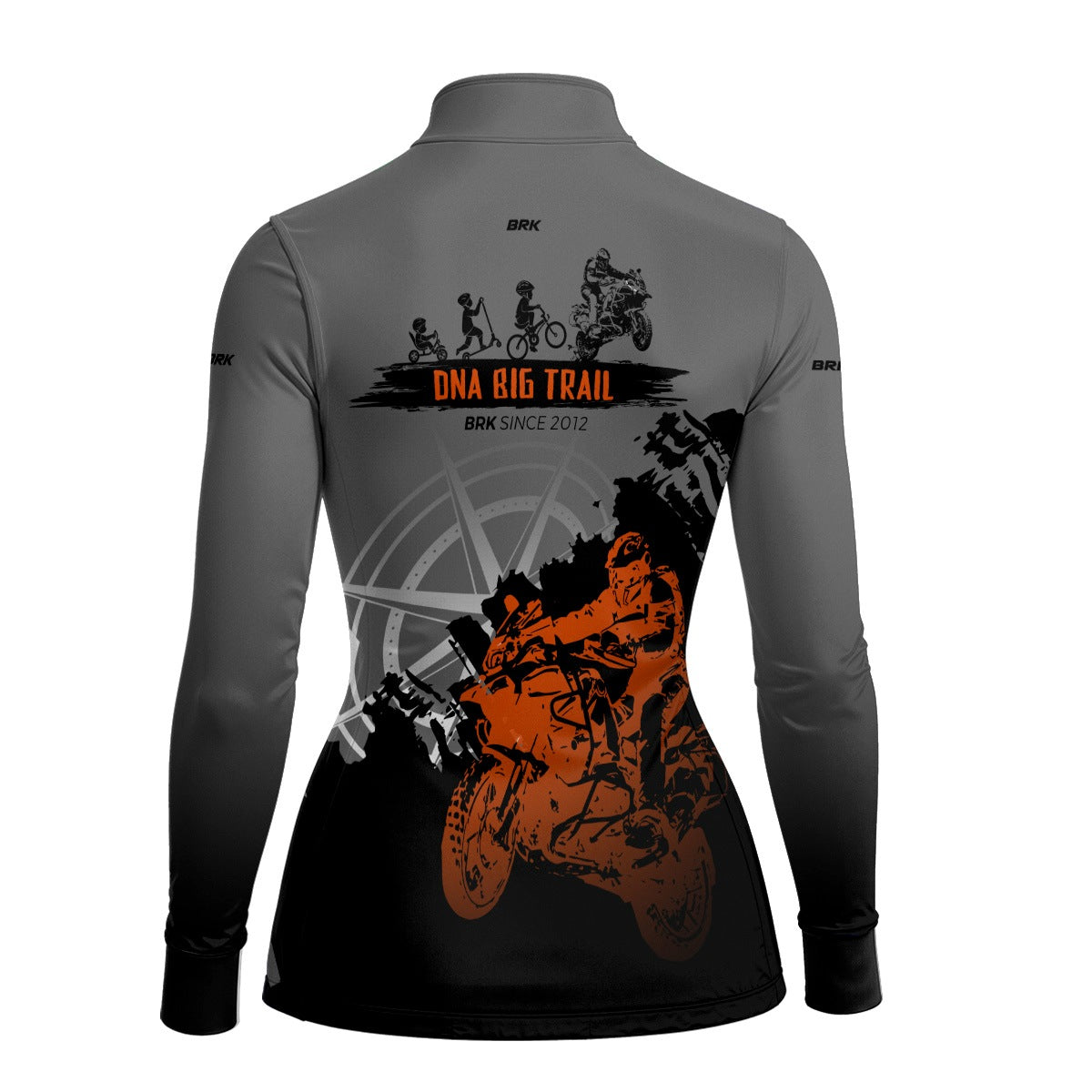 Camisa de Motociclismo Feminina Brk Evolução Big Trail Escura com Proteção Solar UV50+