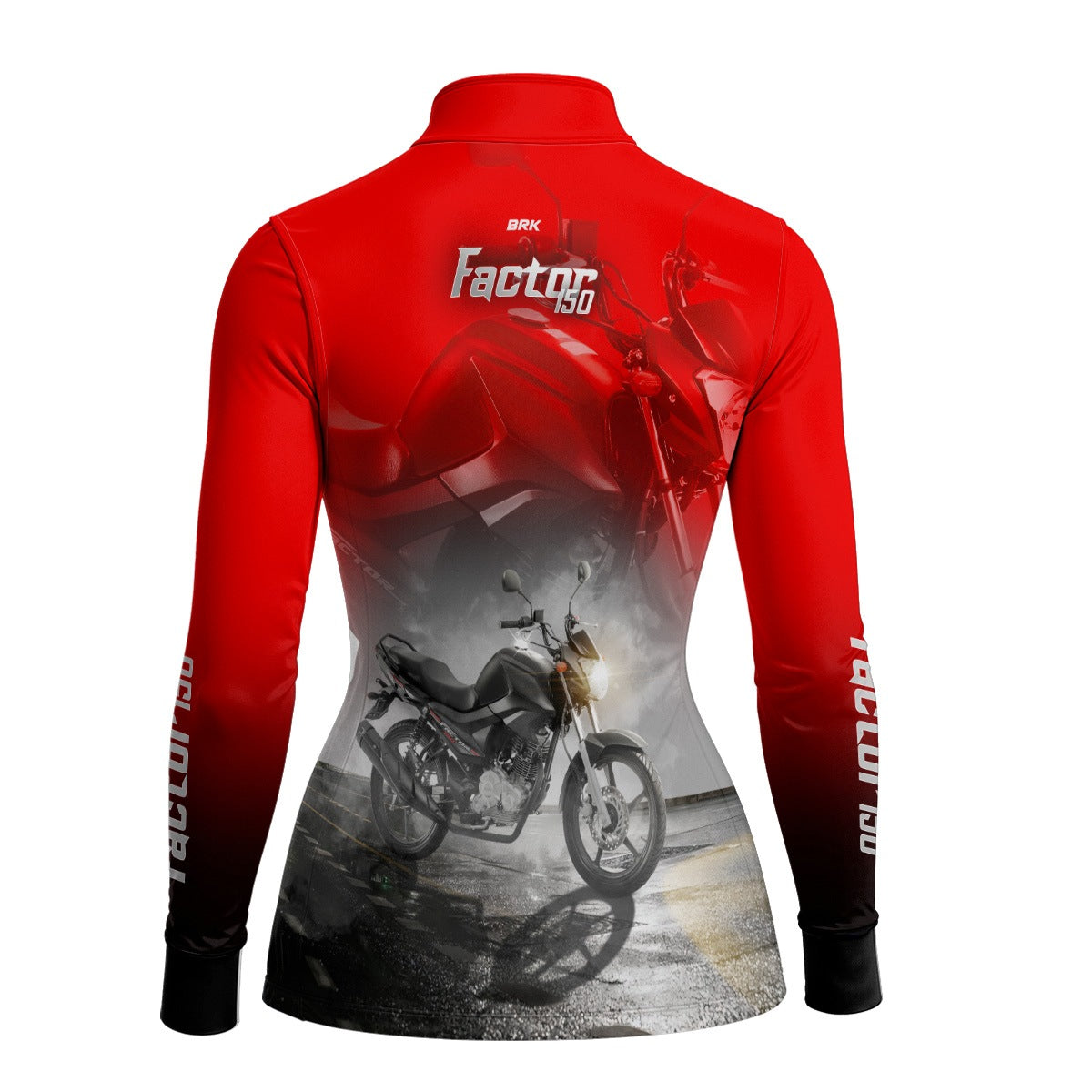 Camisa de Motociclismo Feminina Brk Factor 150 Vermelha Proteção UV50+