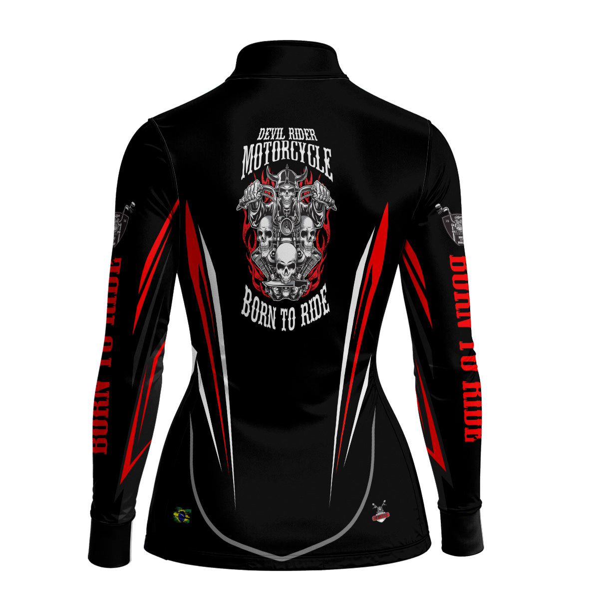 Camisa de Motociclismo Feminina Brk Custom Born To Ride com Proteção UV50+