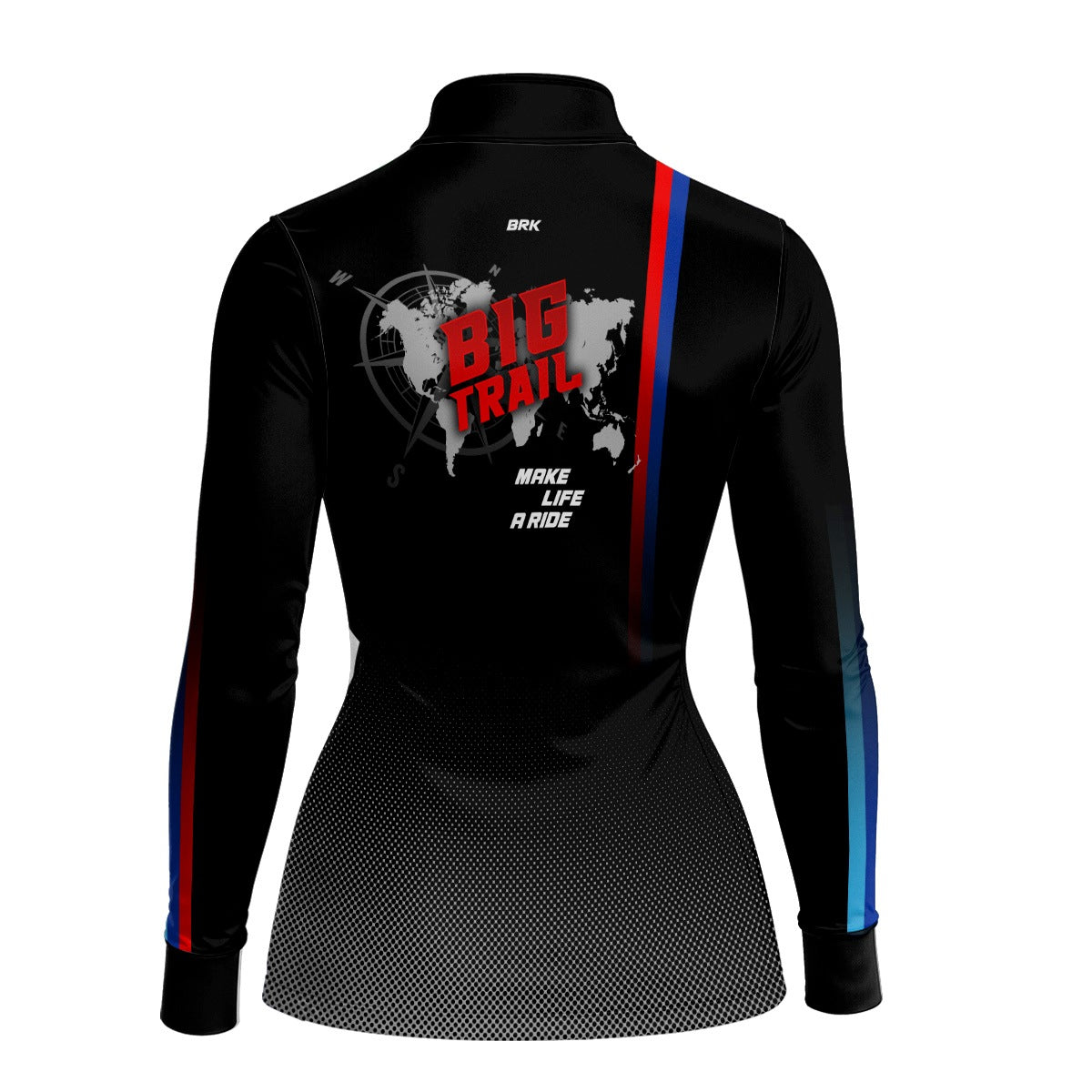 Camisa de Motociclismo Feminina Brk Big Trail Adventure Preta com Proteção Solar UV50+