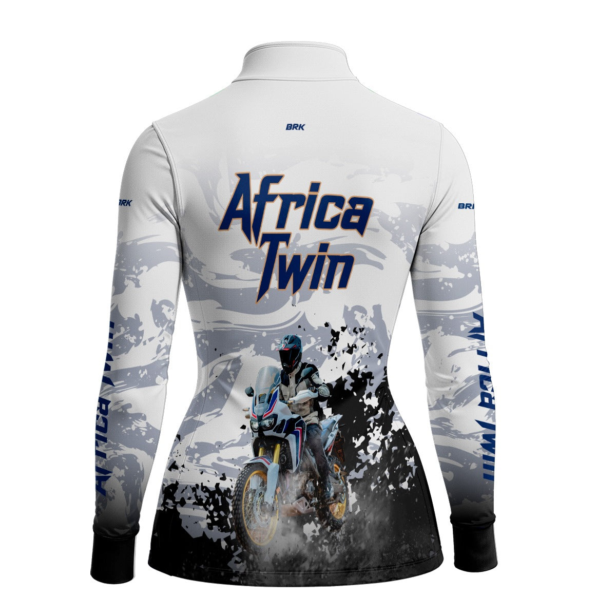 Camisa de Motociclismo Feminina Brk Africa Twin Branca com Proteção Solar UV50+