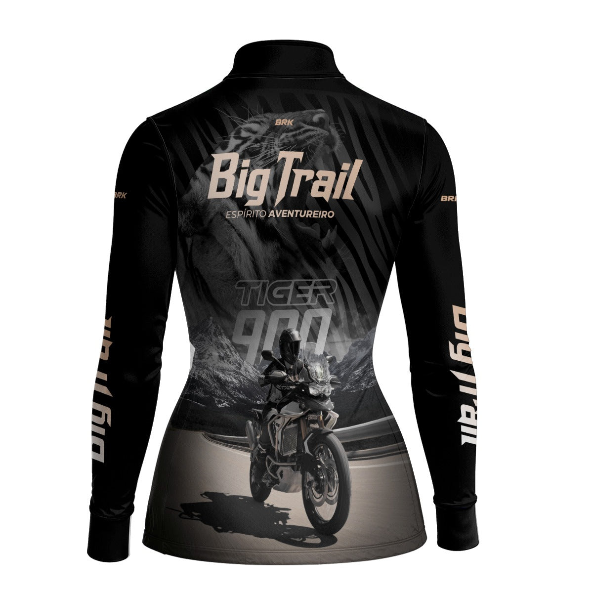 Camisa de Motociclismo Feminina Brk Tiger 900 Rally Pro Preta com Proteção UV50+