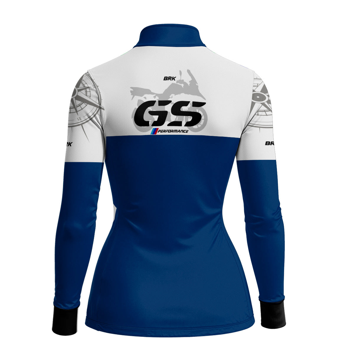Camisa Feminina Motociclismo Brk GS BMW Performance Azul com Proteção Solar UV50+