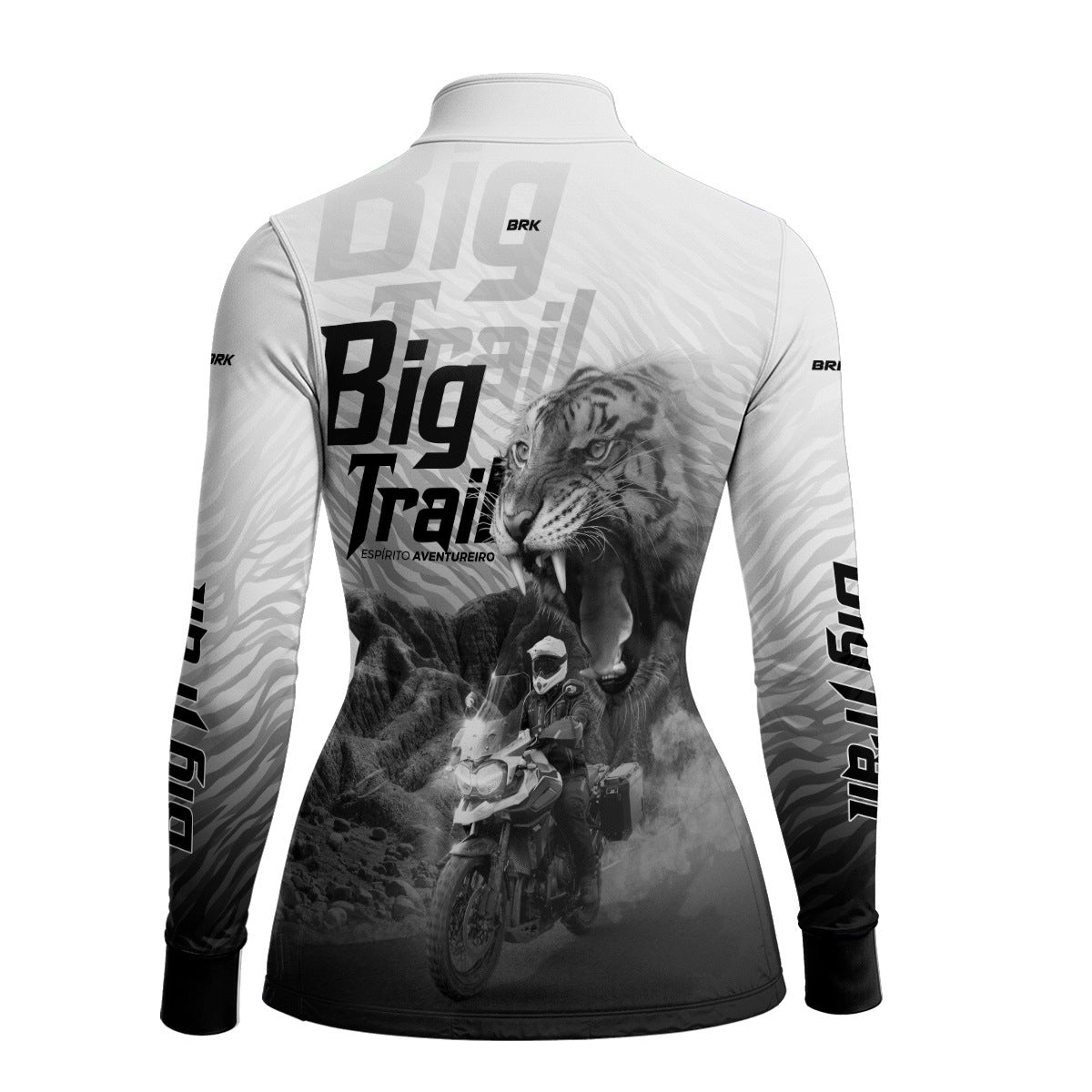 Camisa de Motociclismo Feminina Brk Tiger 1200 Branca com Proteção Solar UV50+