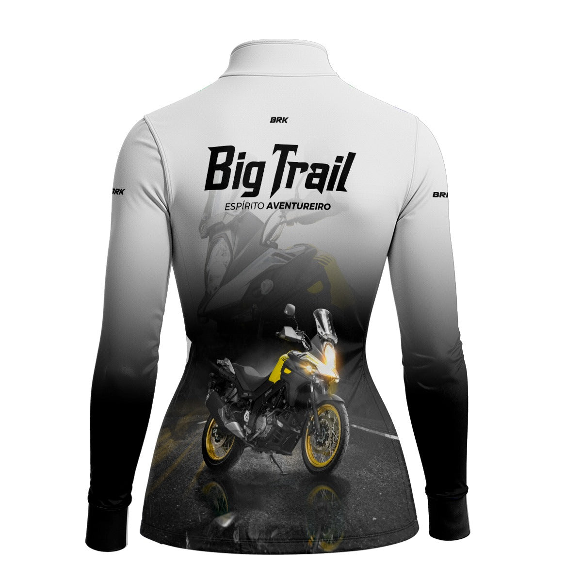 Camisa de Motociclismo Feminina Brk V-STROM 650 Branca com Proteção Solar UV50+