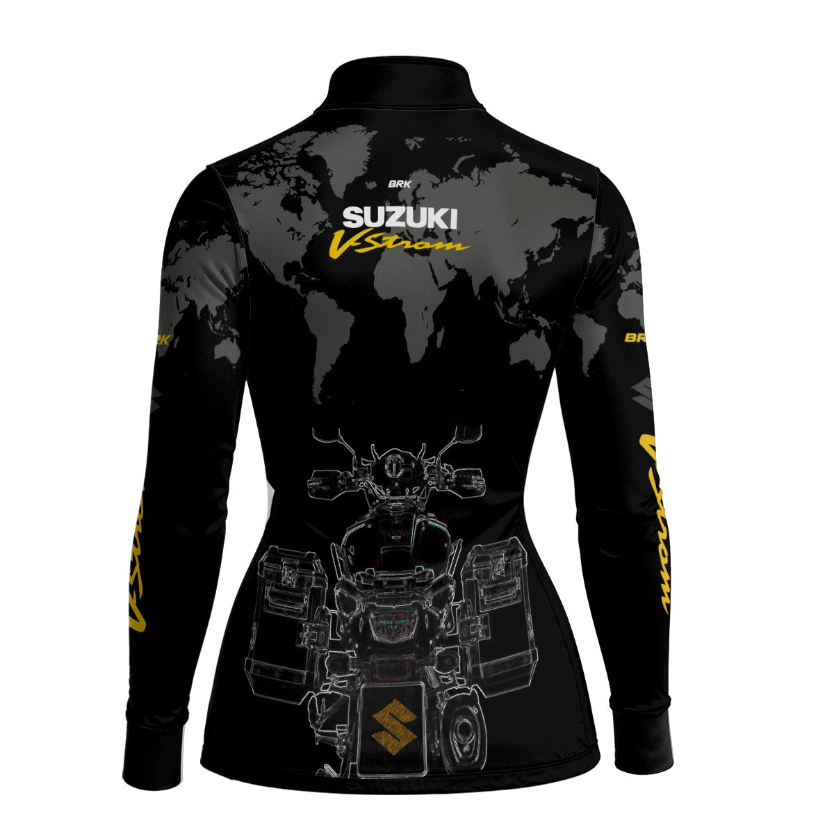 Camisa Feminina Motociclismo Brk Suzuki Vstron com Proteção Solar UV50+