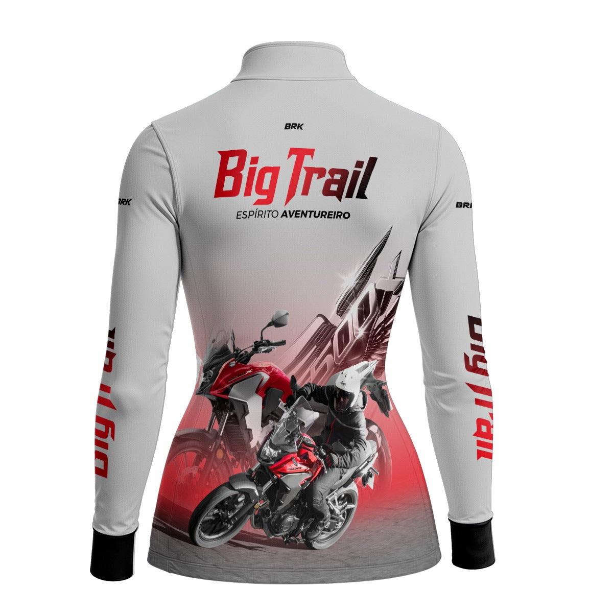 Camisa de Motociclismo Feminina Brk CB 500X Branca com Proteção Solar UV50+