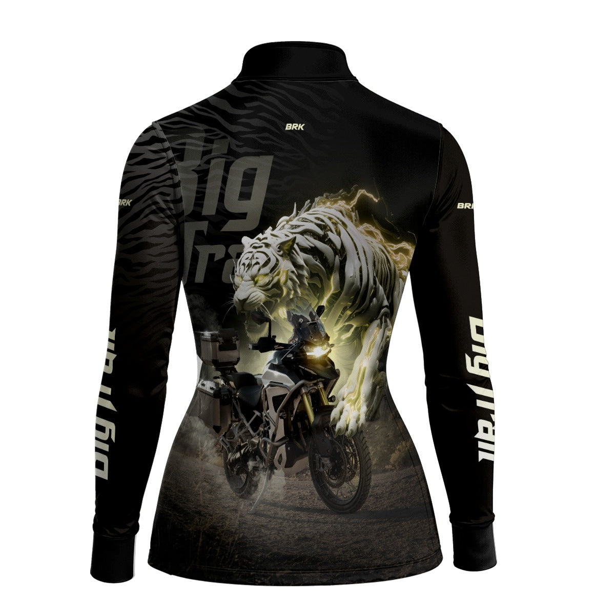 Camisa de Motociclismo Feminina Brk Tiger 1200 Rally Pro Preta com Proteção UV50+