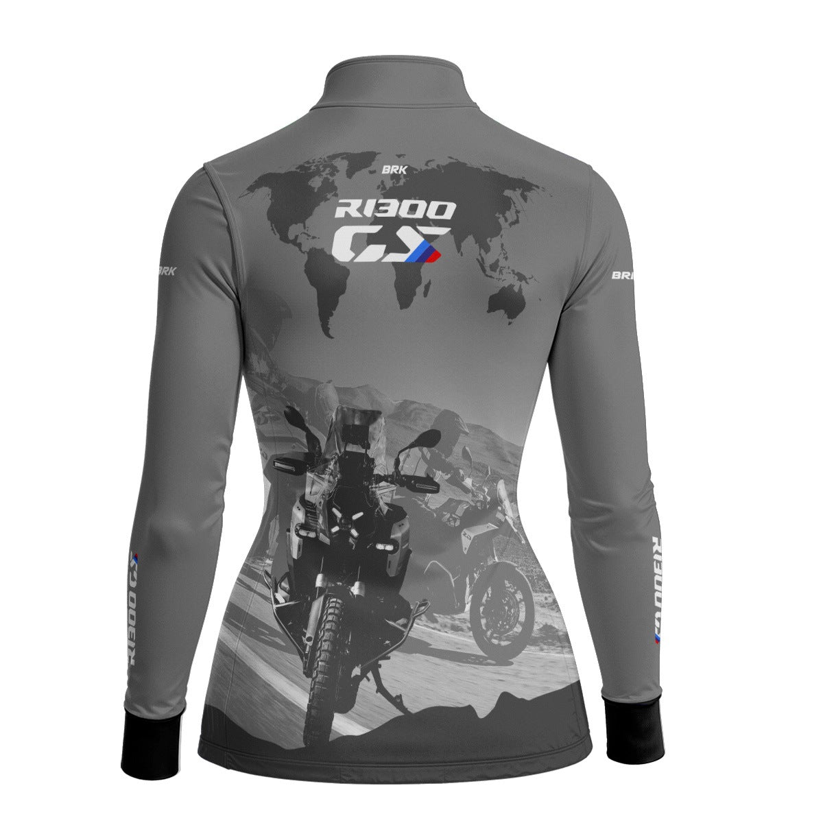 Camisa de Motociclismo Feminina Brk GS R1300 Mapa Mundi com Proteção UV50+