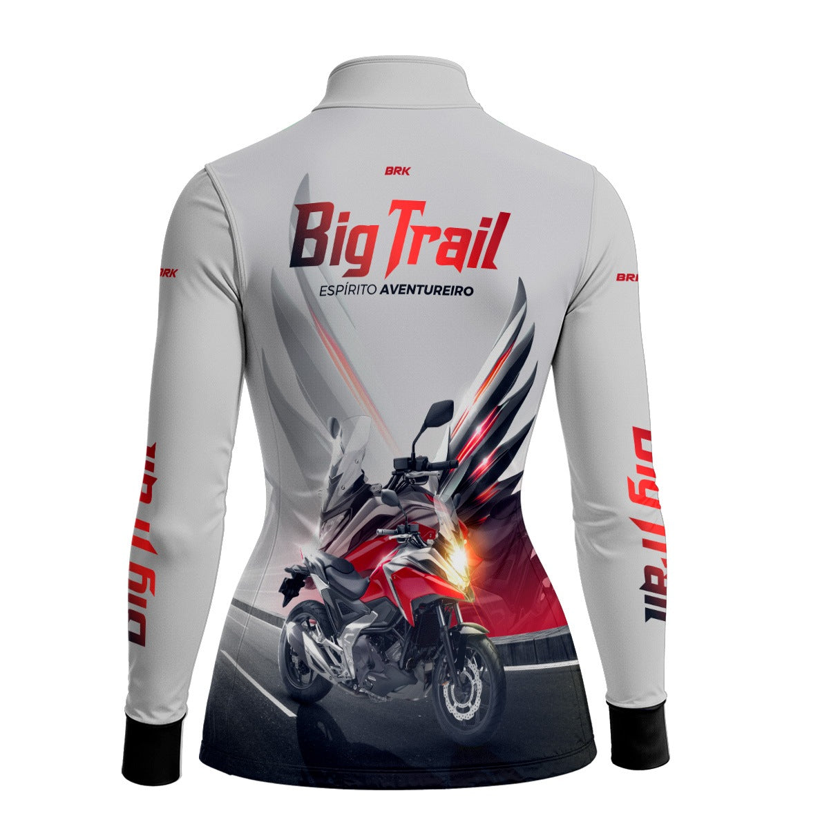 Camisa de Motociclismo Feminina Brk NC 750X Branca com Proteção Solar UV50+
