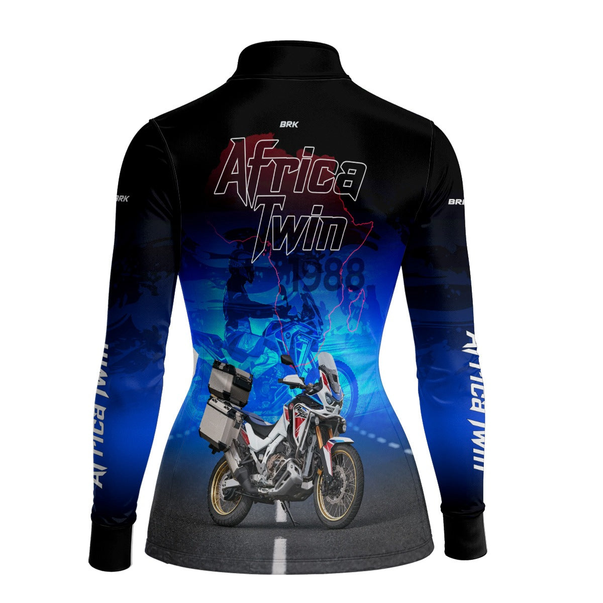 Camisa Feminina Motociclismo Brk Africa Twin Azul com Proteção Solar UV50+
