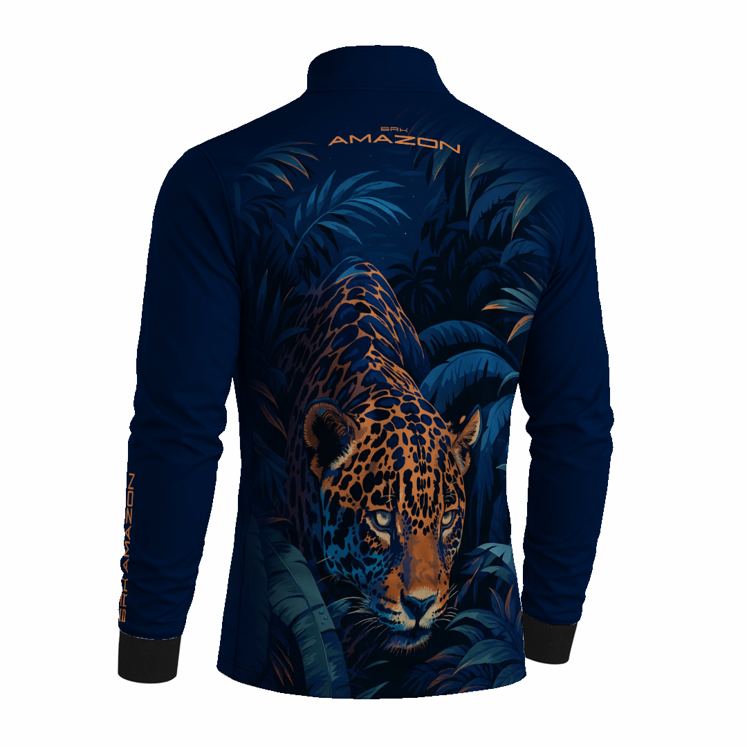 Camisa de Pesca Brk Amazon Onça Azul com Proteção UV50