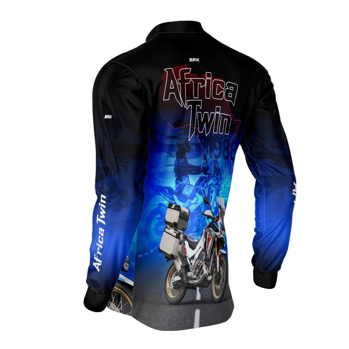 Camisa Motociclismo Brk Africa Twin Azul com Proteção Solar UV50+