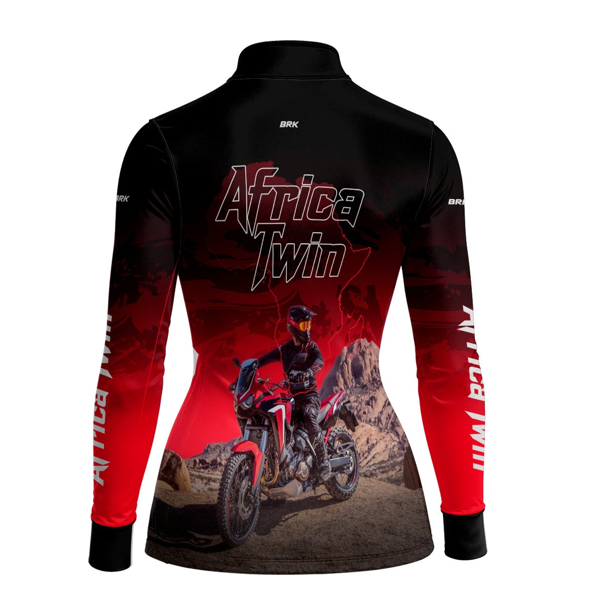 Camisa de Motociclismo Feminina Brk Africa Twin Vermelha com Proteção UV50+